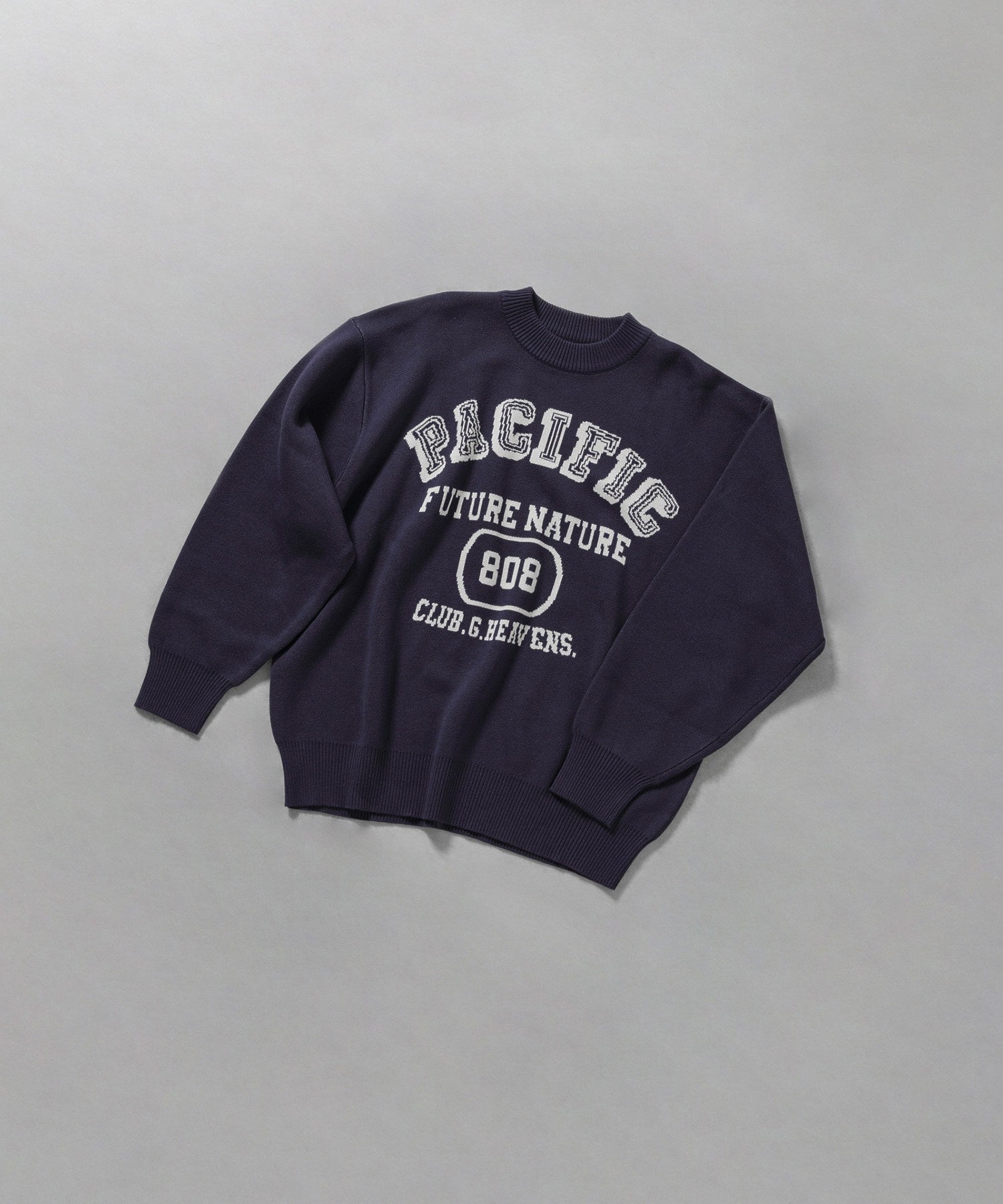 GENE HEAVENS/カレッジライクロゴ ジャカードニット