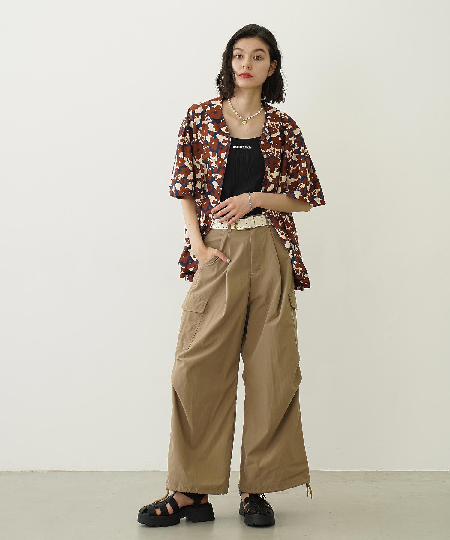 MILITARY WIDE LEG PANTS