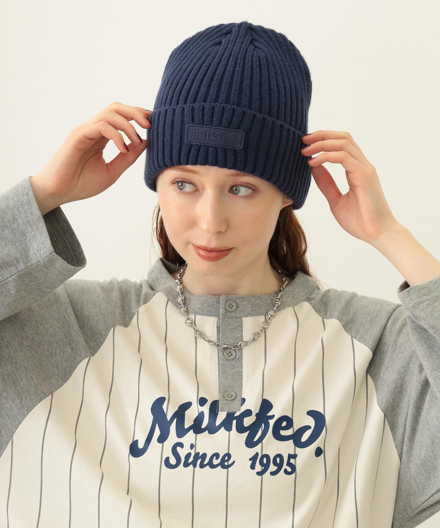 RUBBER PATCH KNIT CAP