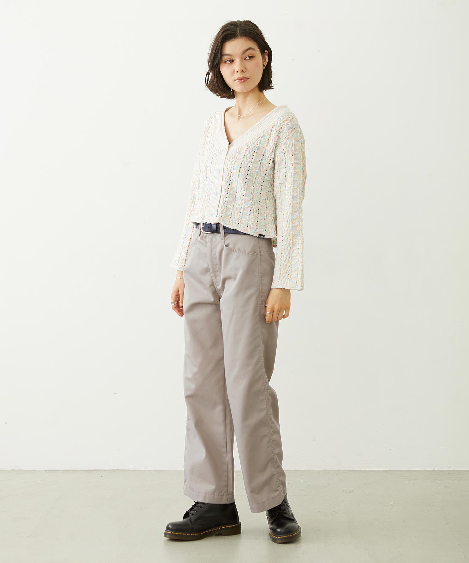 OPENWORK CABLE KNIT CARDIGAN