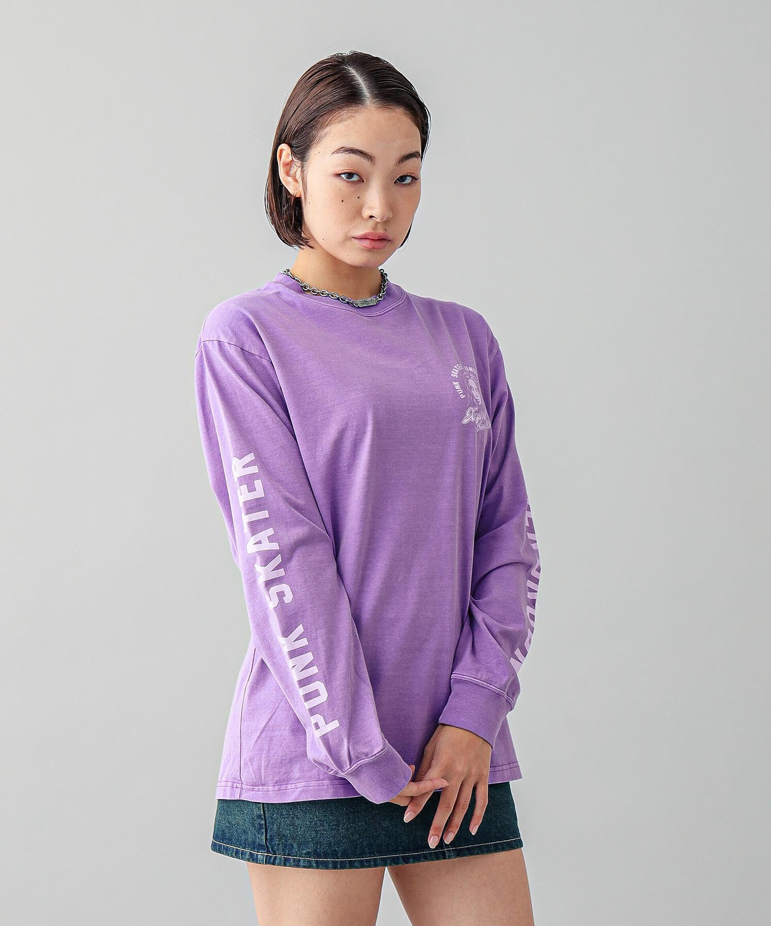 FACE & CURSIVE LOGO L/S TEE X-girl