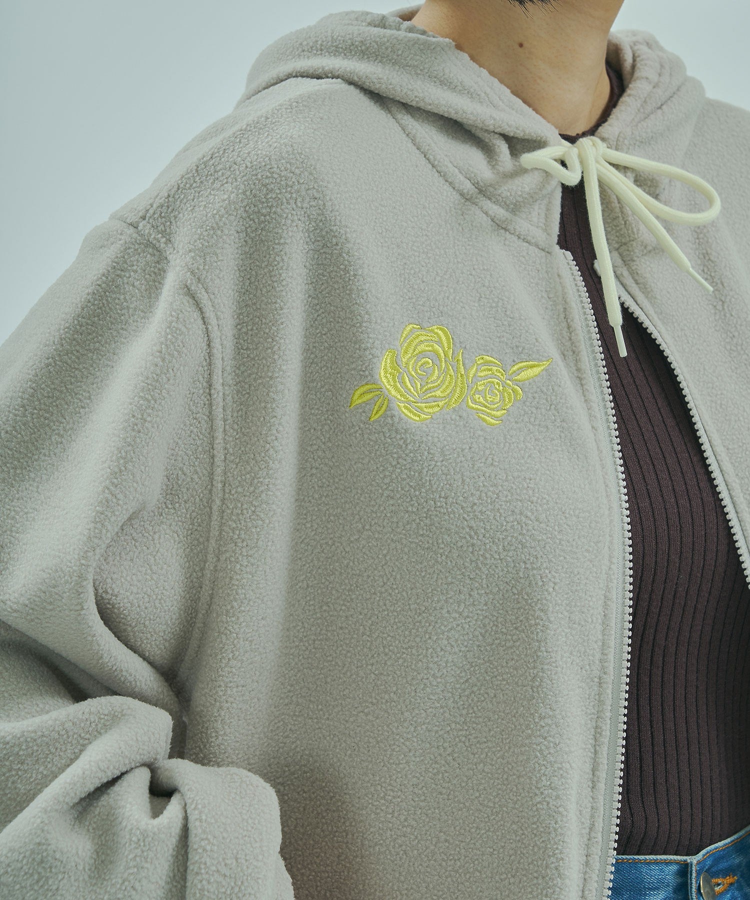 UMBRO × ROSE BUD/ZIP-UP FLEECE HOODIE