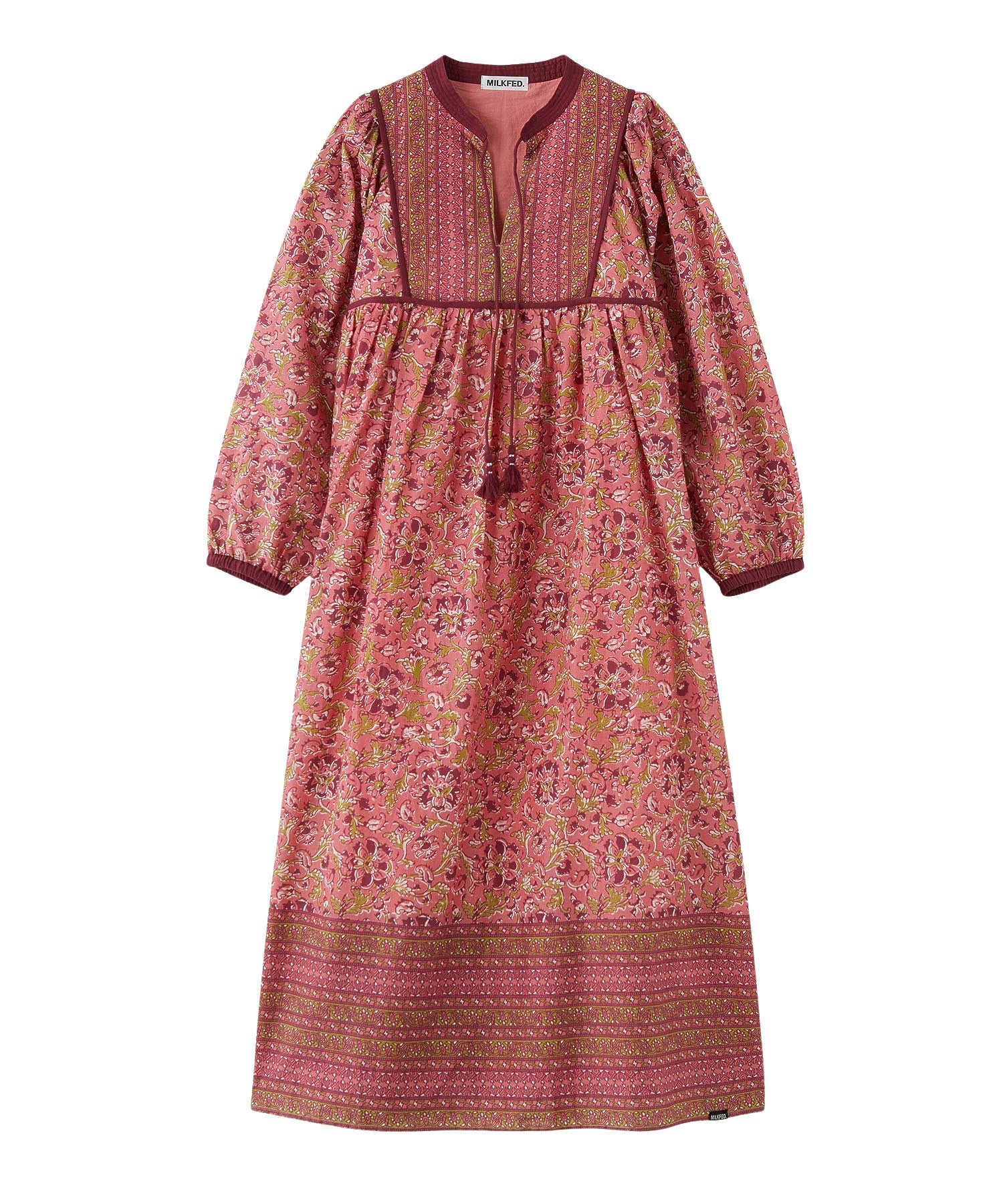 PRINTED TASSEL TIE DRESS