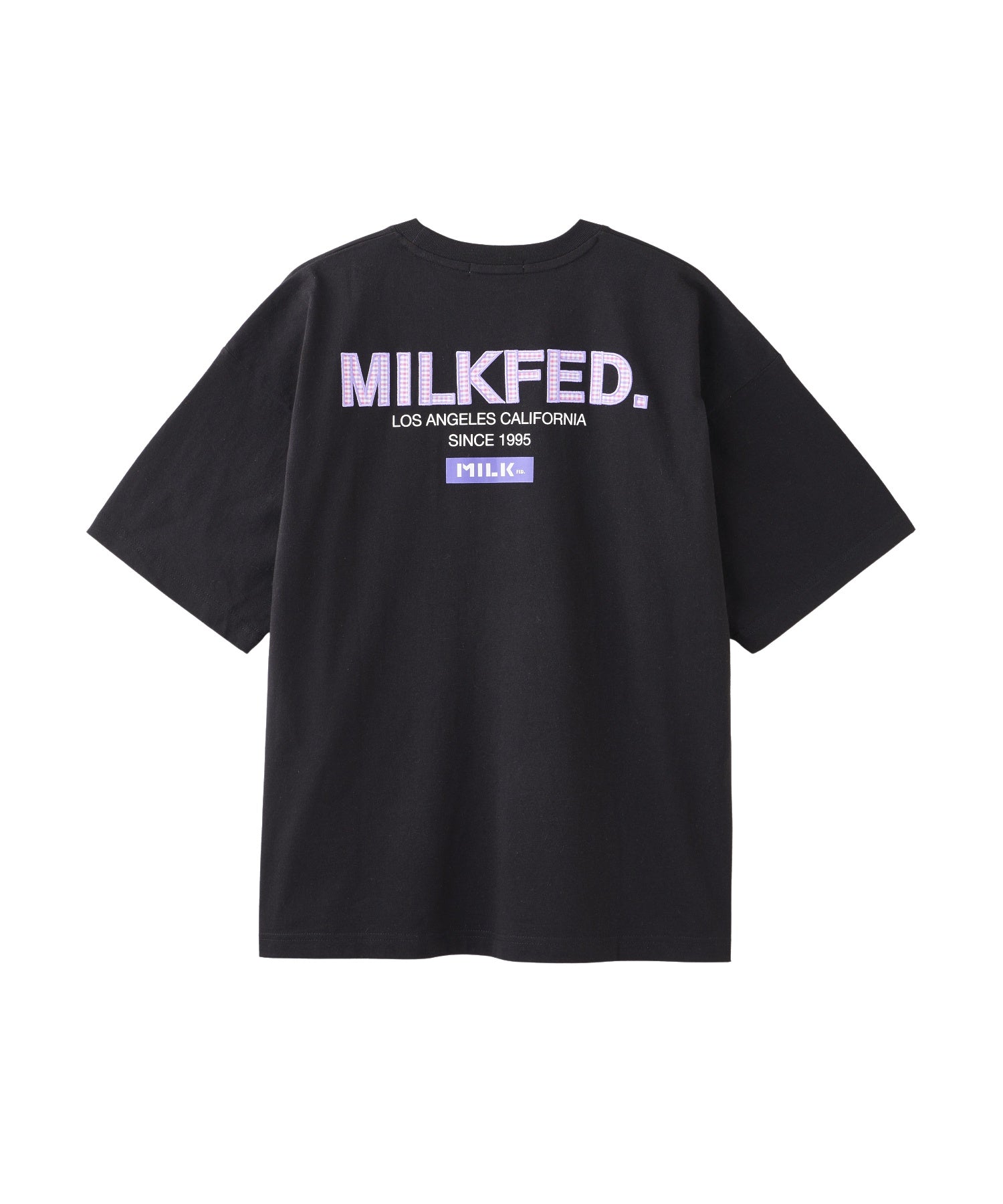 MILKFED. PLAID LOGO WIDE S/S TEE