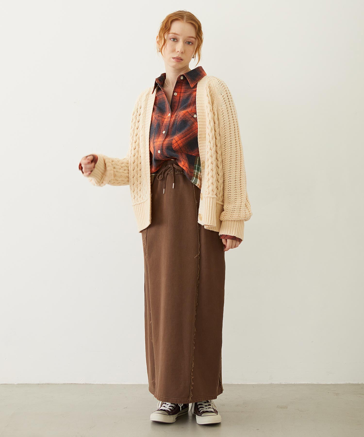 FADED SWEAT LONG SKIRT