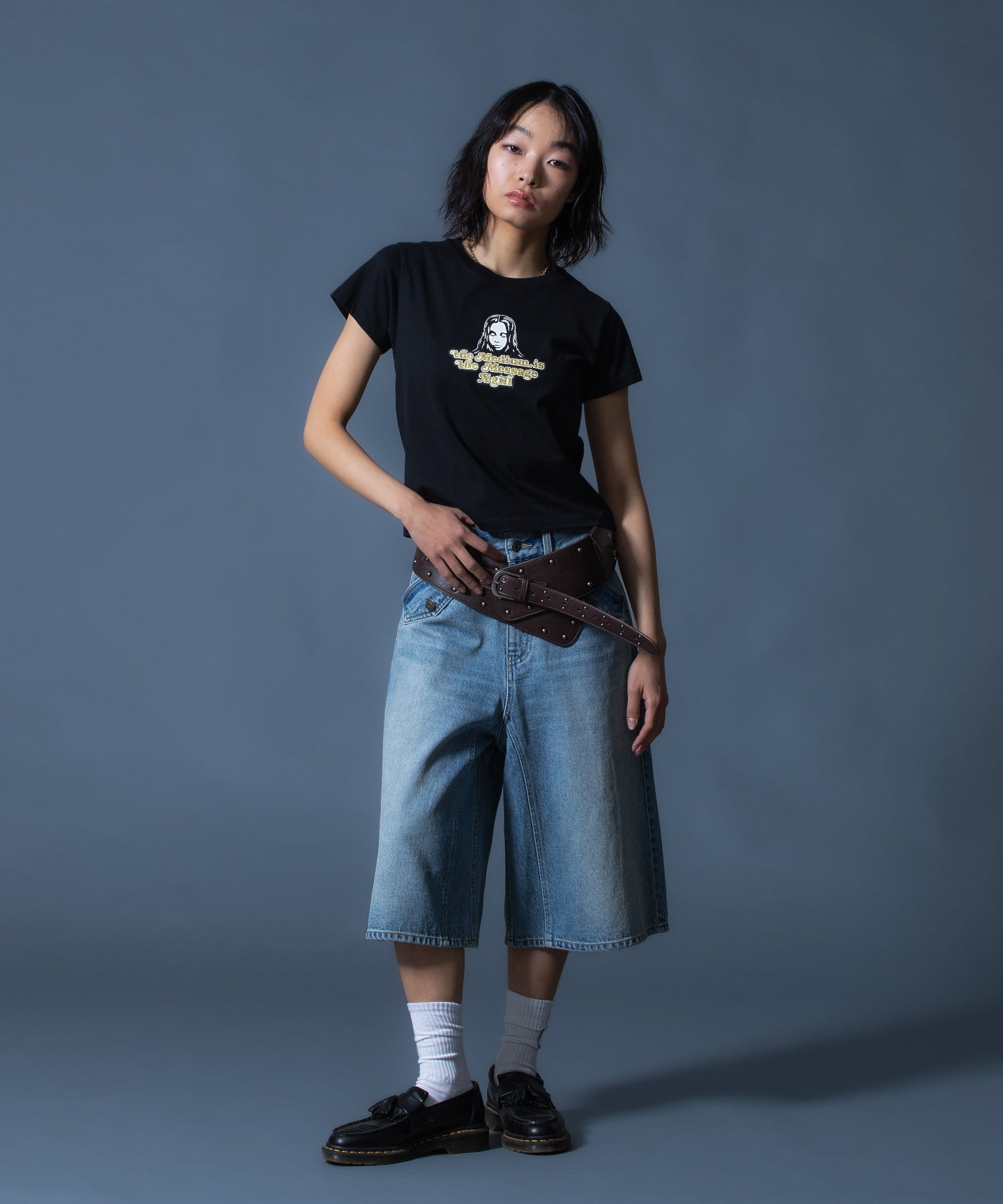 STUDDED THICK BELT