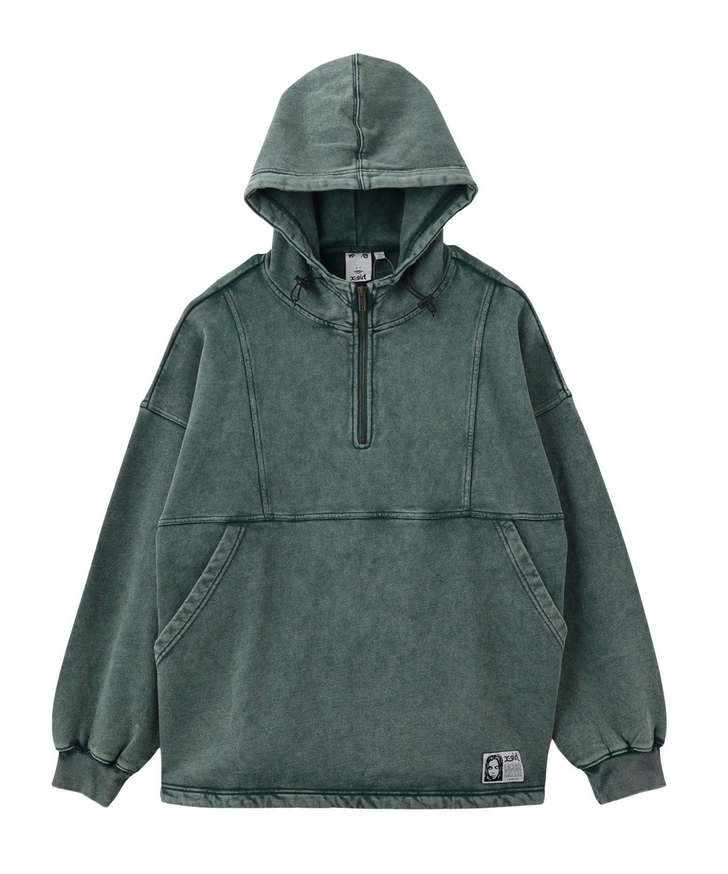 FADED FACE LABEL ANORAK SWEAT HOODIE