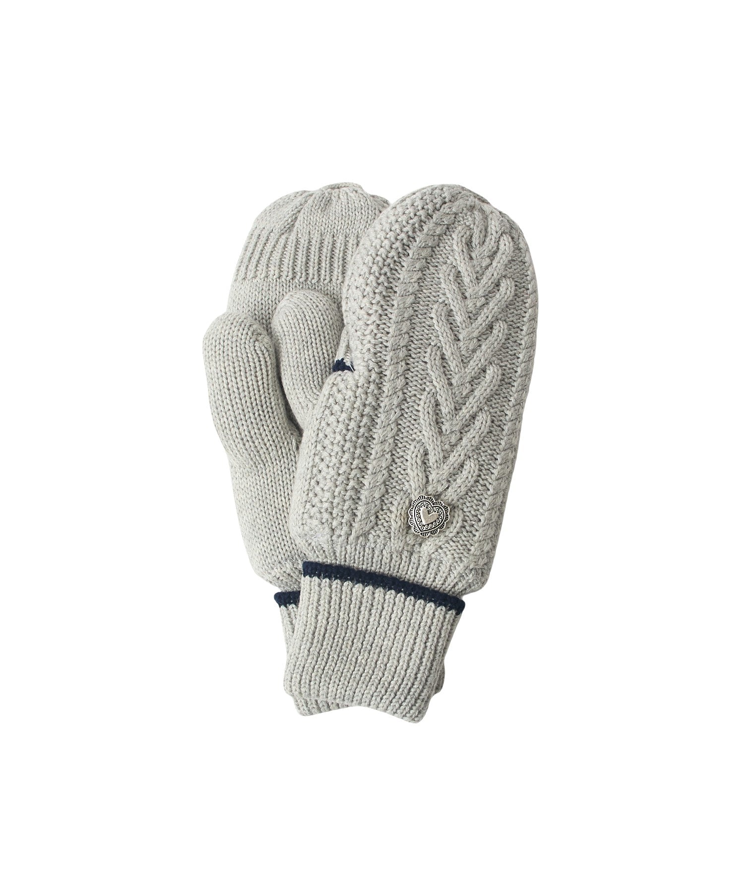 HEART CABLE MITTENS