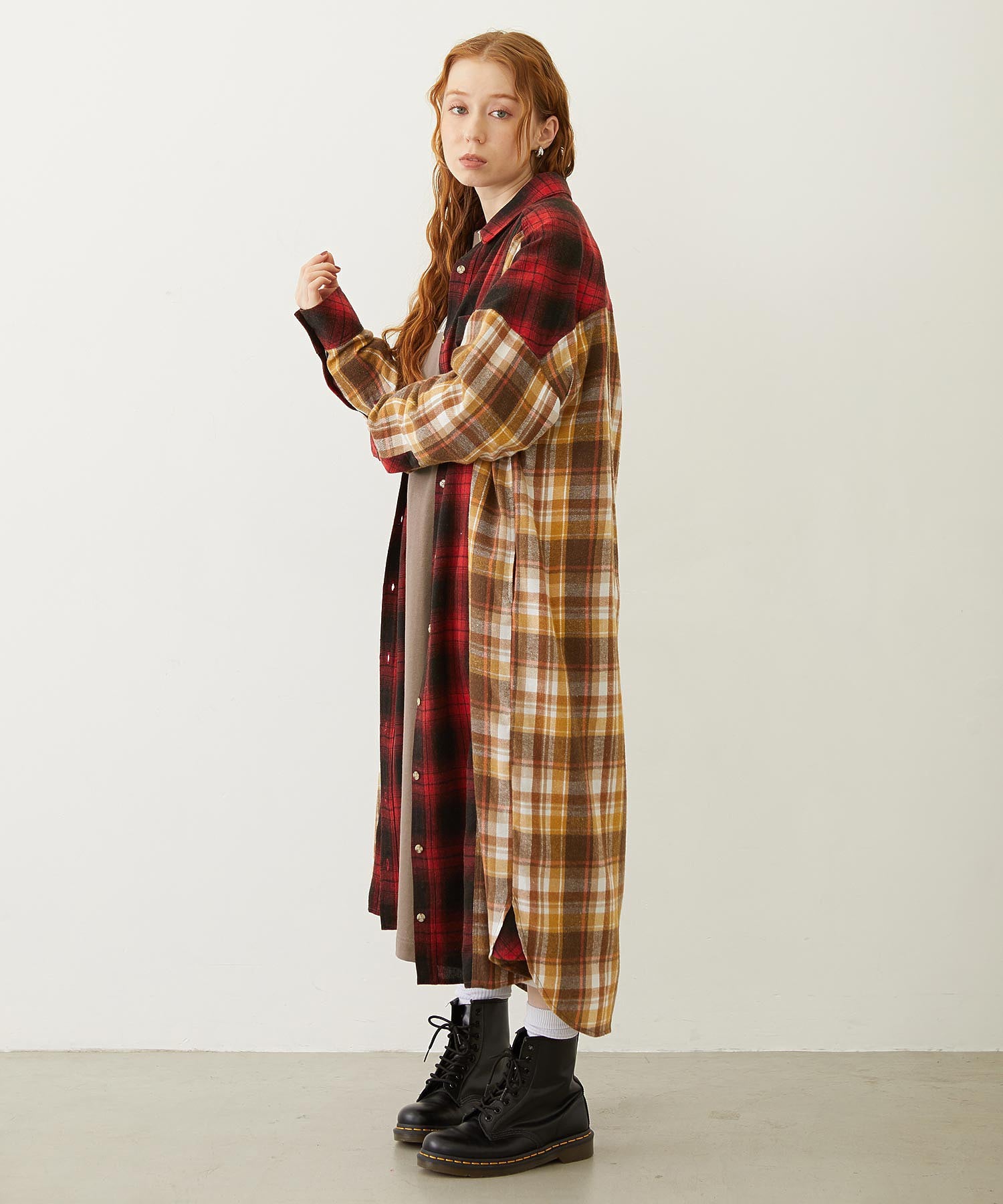 WASHED PANEL SHIRT DRESS