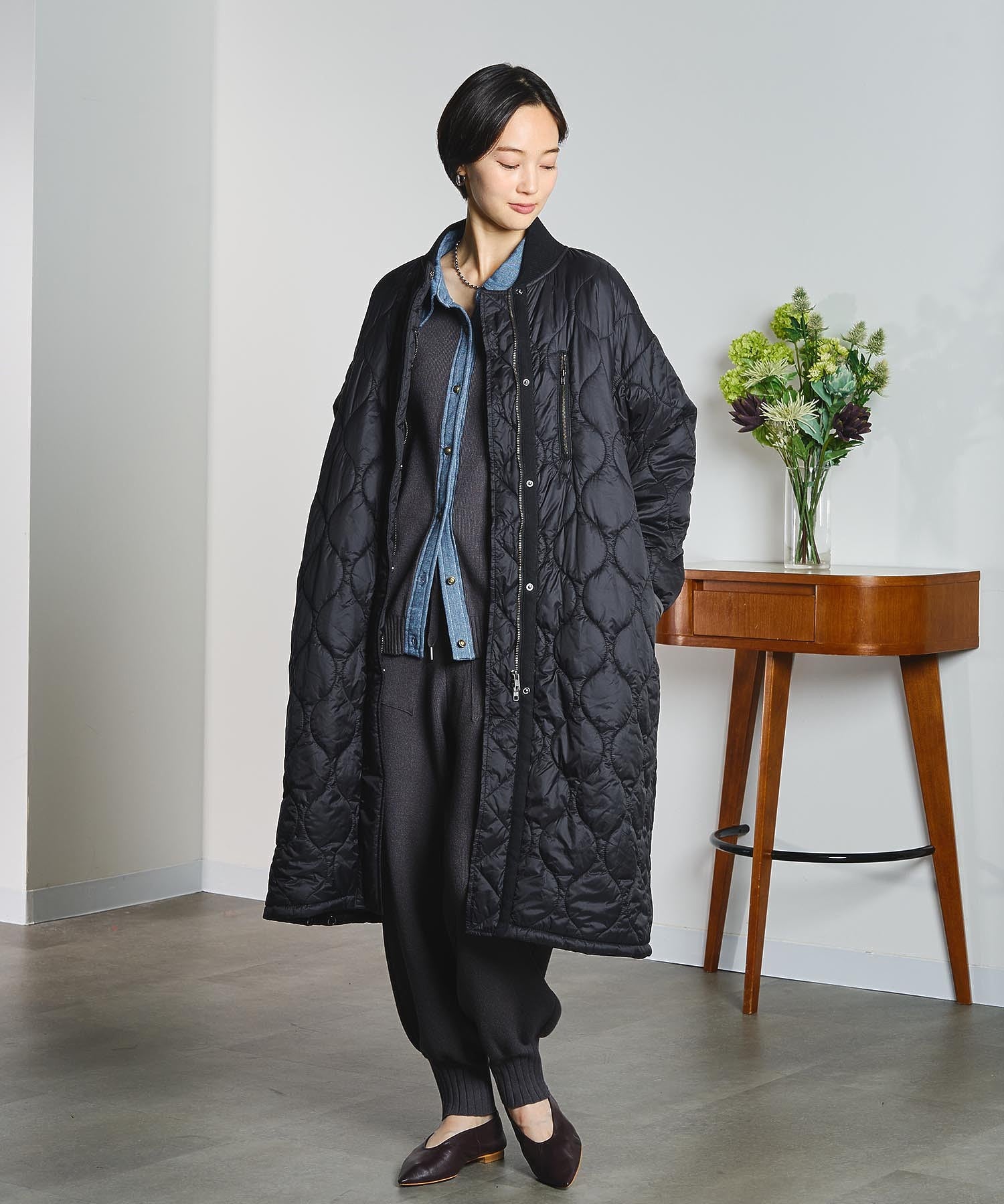 GENE HEAVENS/KNIT x DENIM CARDIGAN