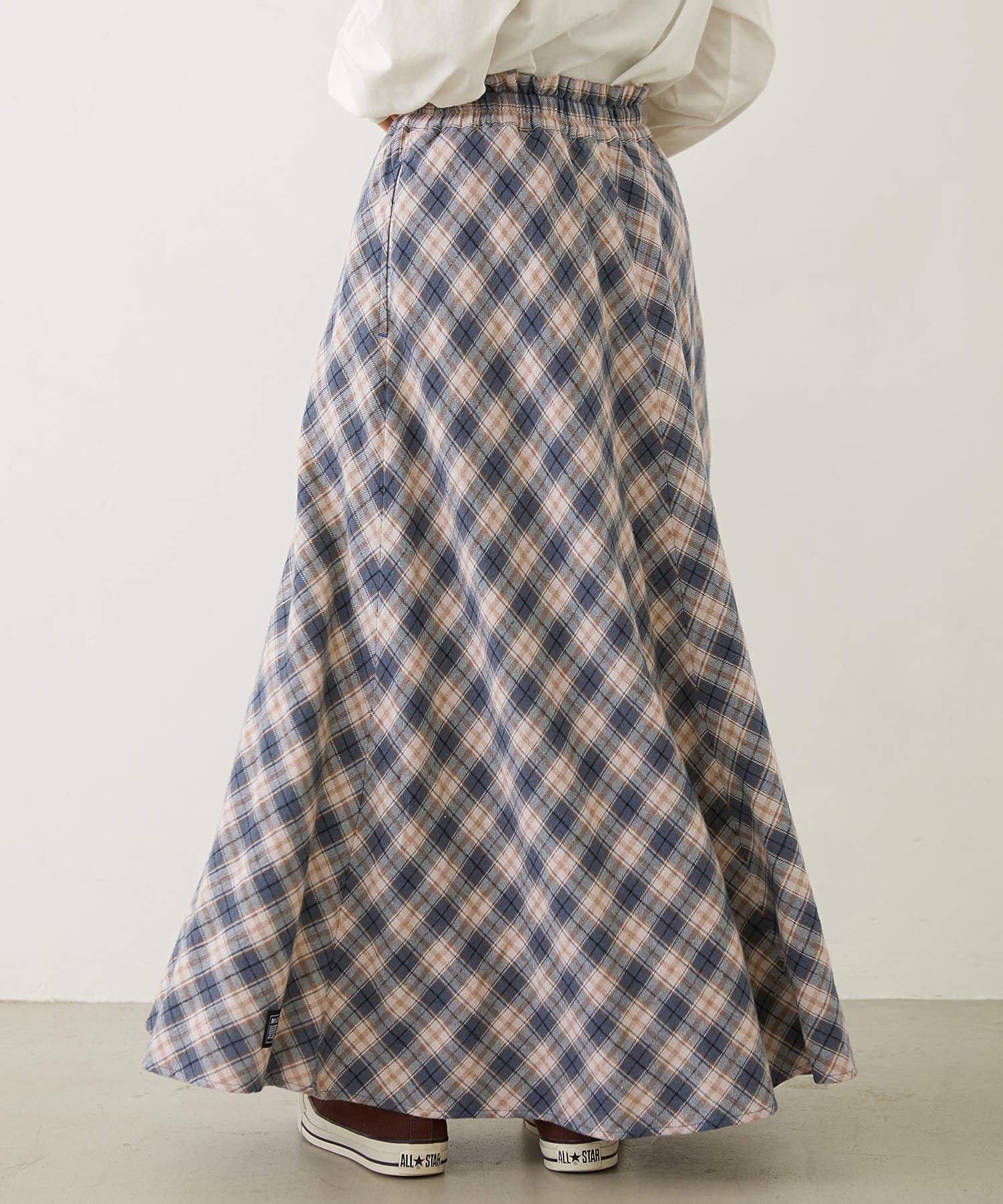 FLARE PLAID SKIRT
