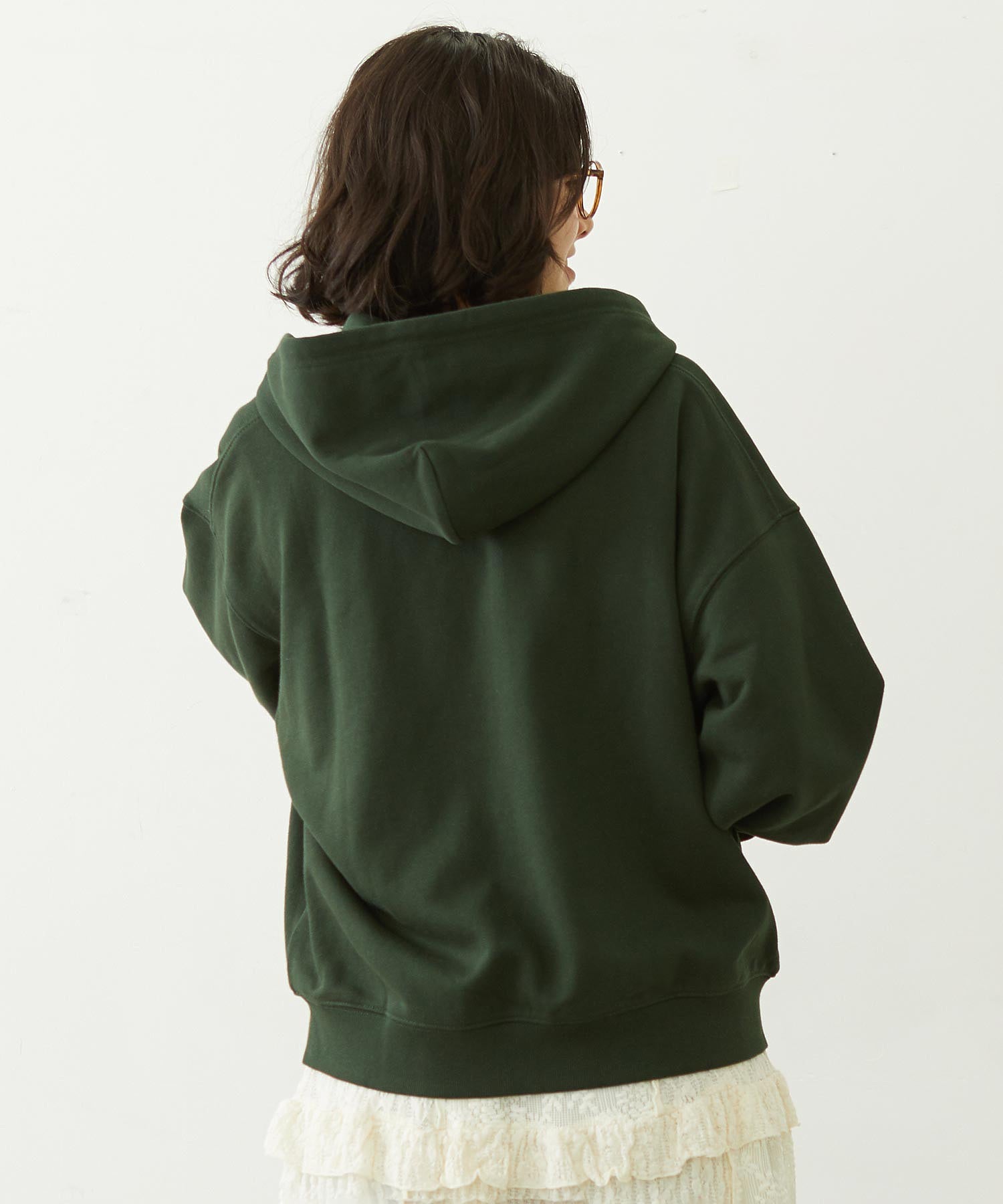 COLLEGE LOGO PATCH ZIP UP HOODIE