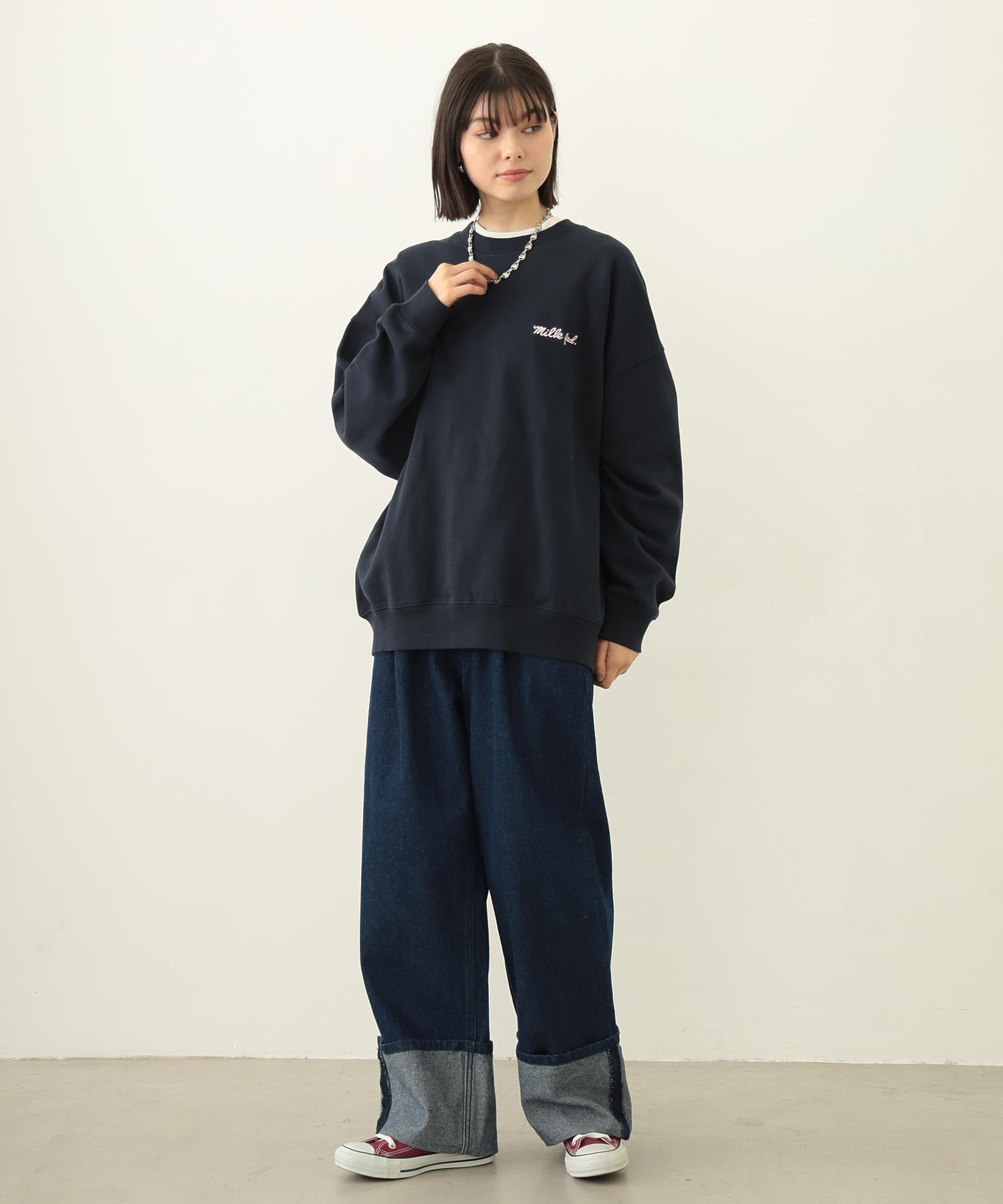 ICING LOGO WIDE CREW SWEAT TOP