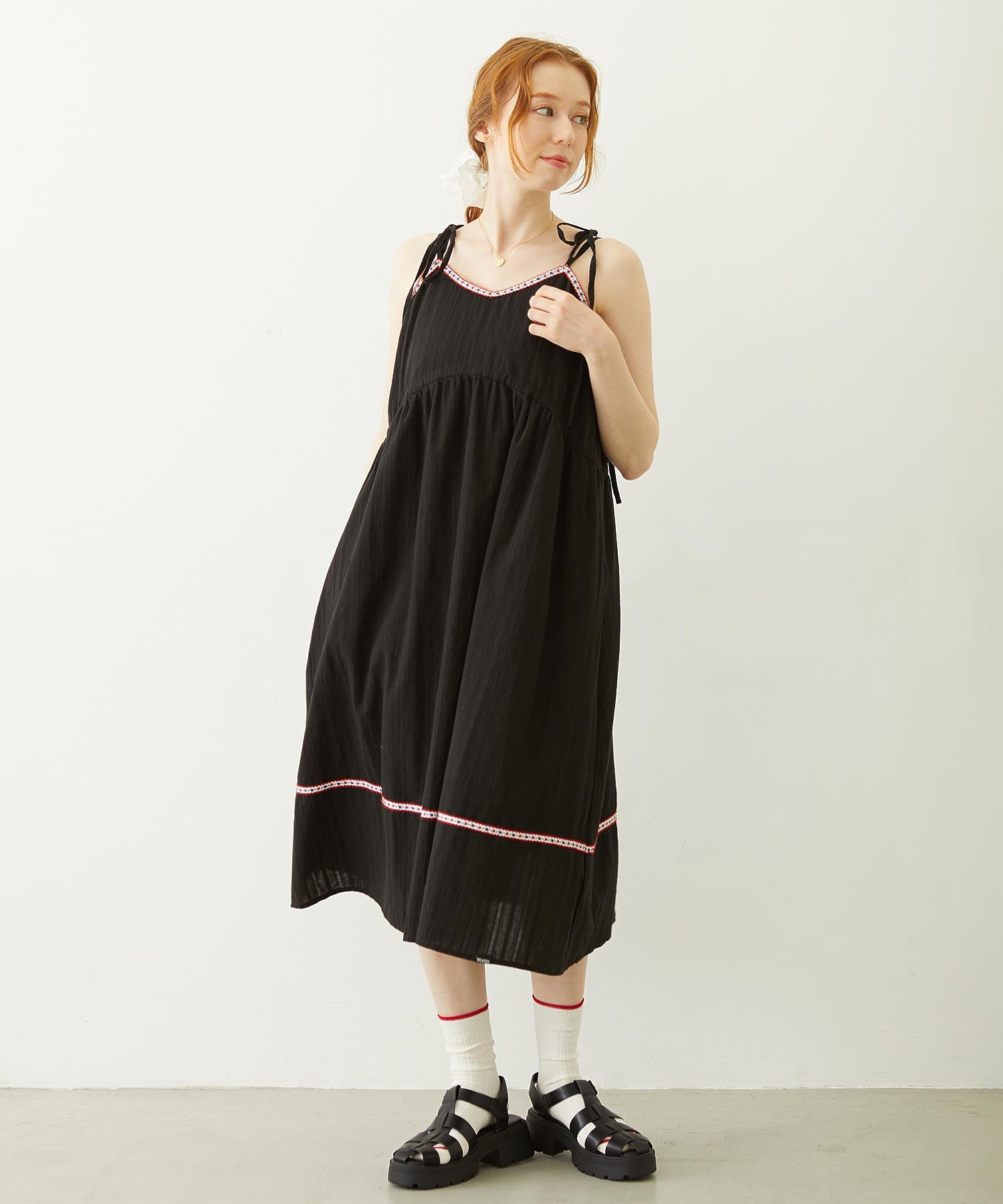 TYROLEAN TAPE CAMI DRESS