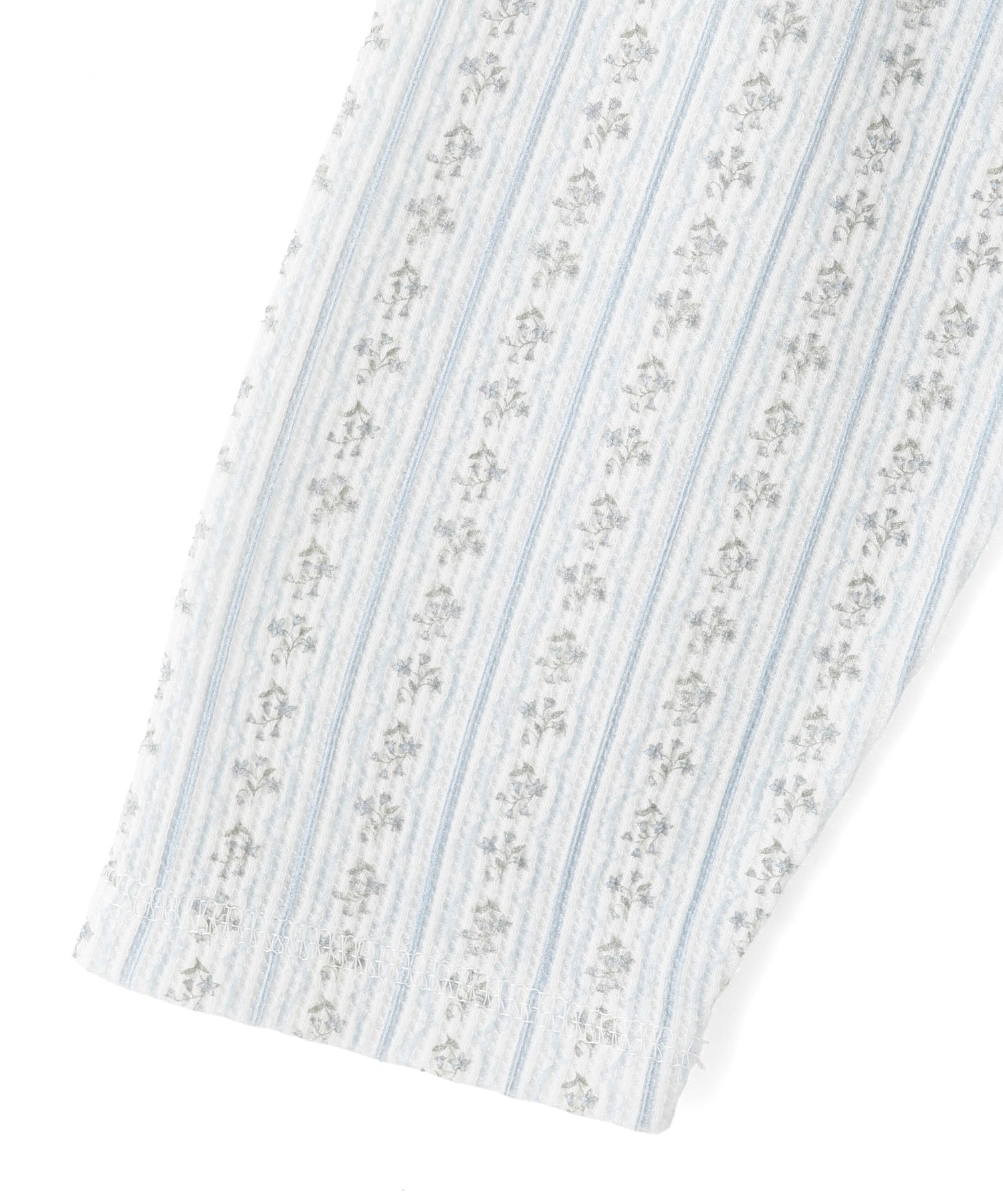 STRIPED FLOWER WAFFLE CARDIGAN