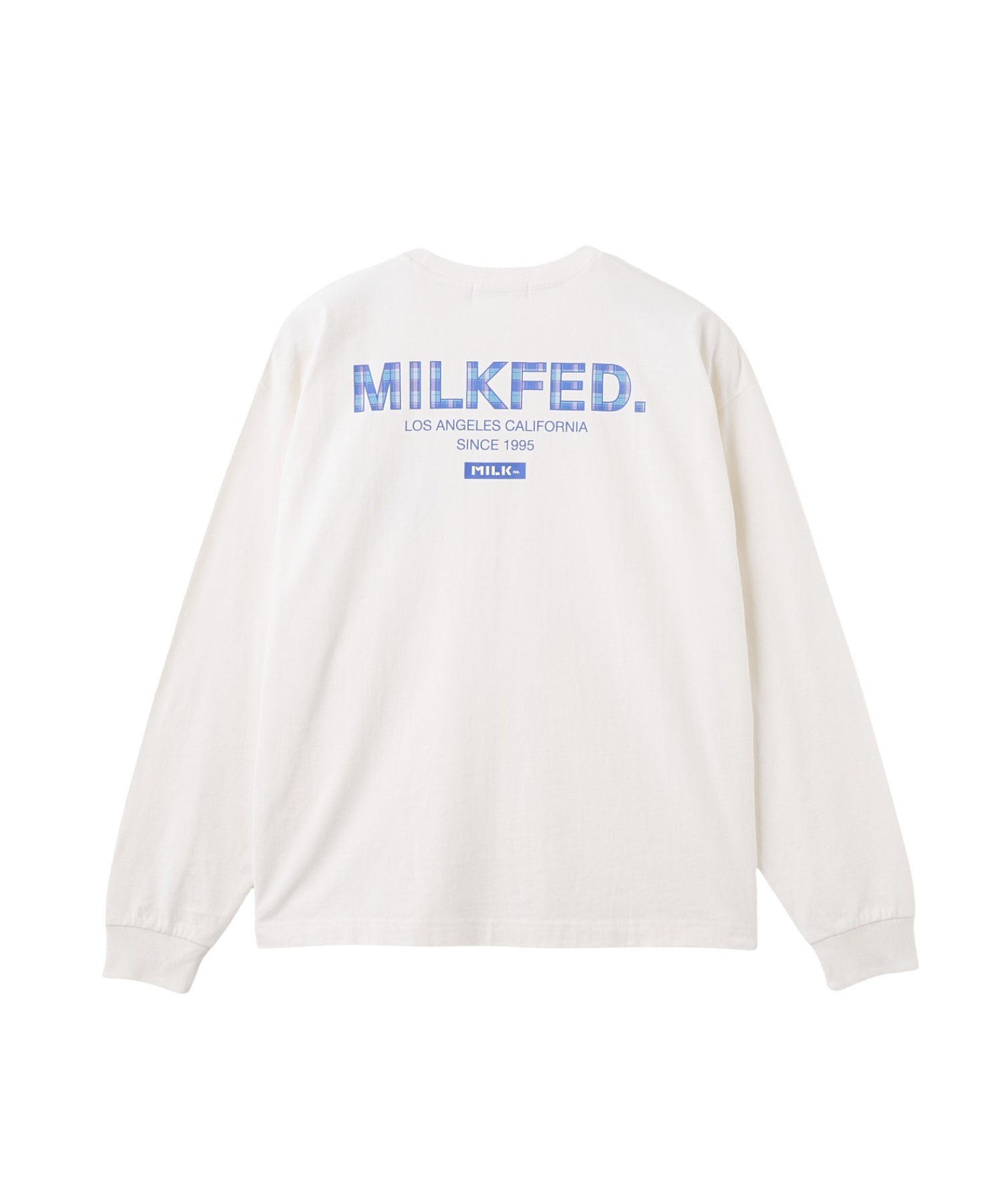 MILKFED. PLAID LOGO L/S TEE
