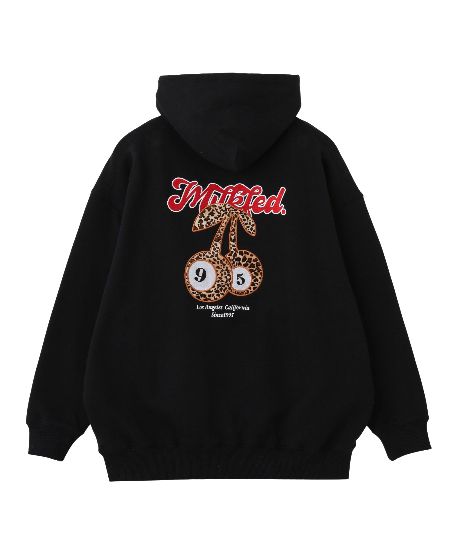 LEOPARD PRINT CHERRY PATCH SWEAT HOODIE