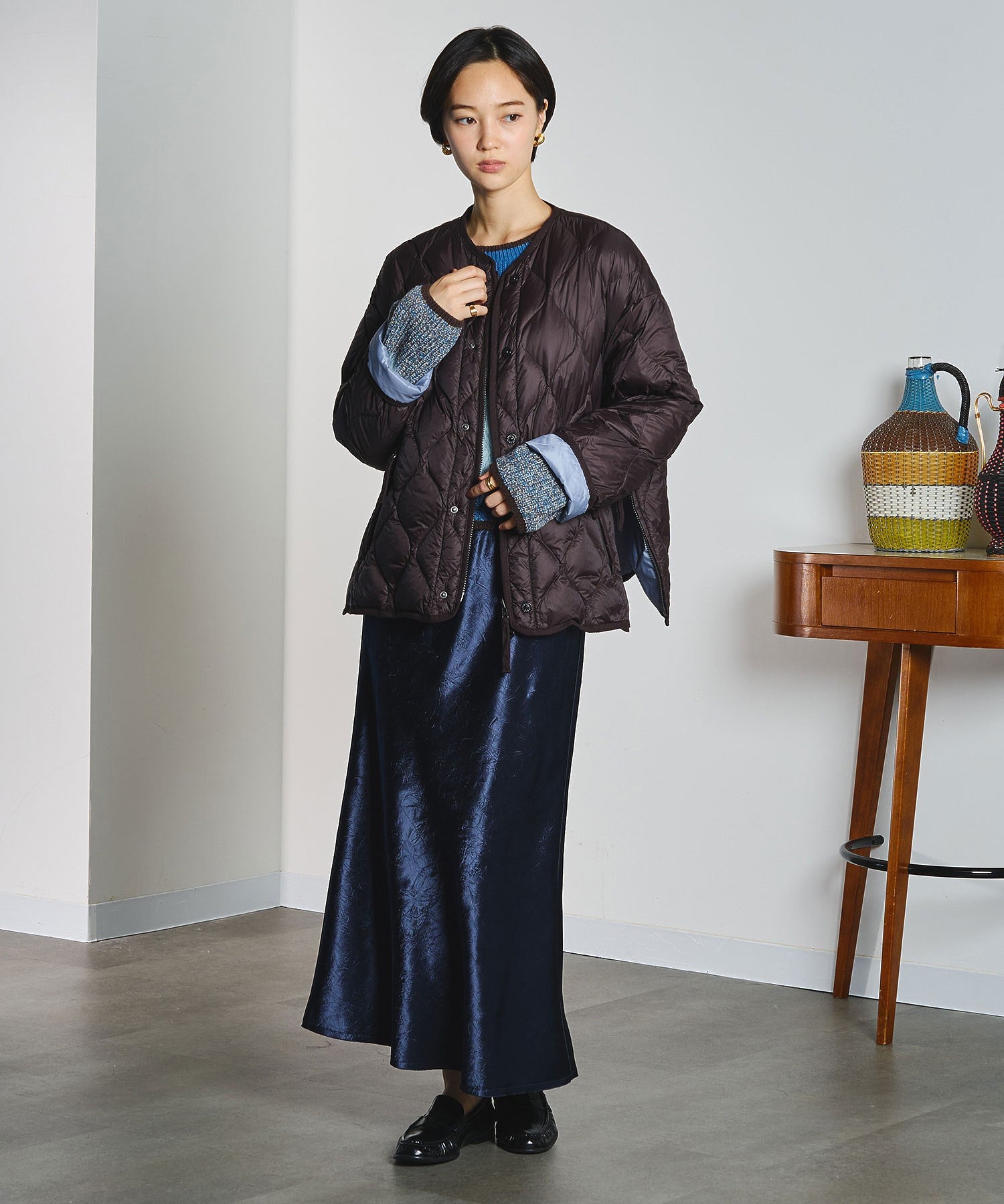 CREOLME/SATIN LONG SKIRT