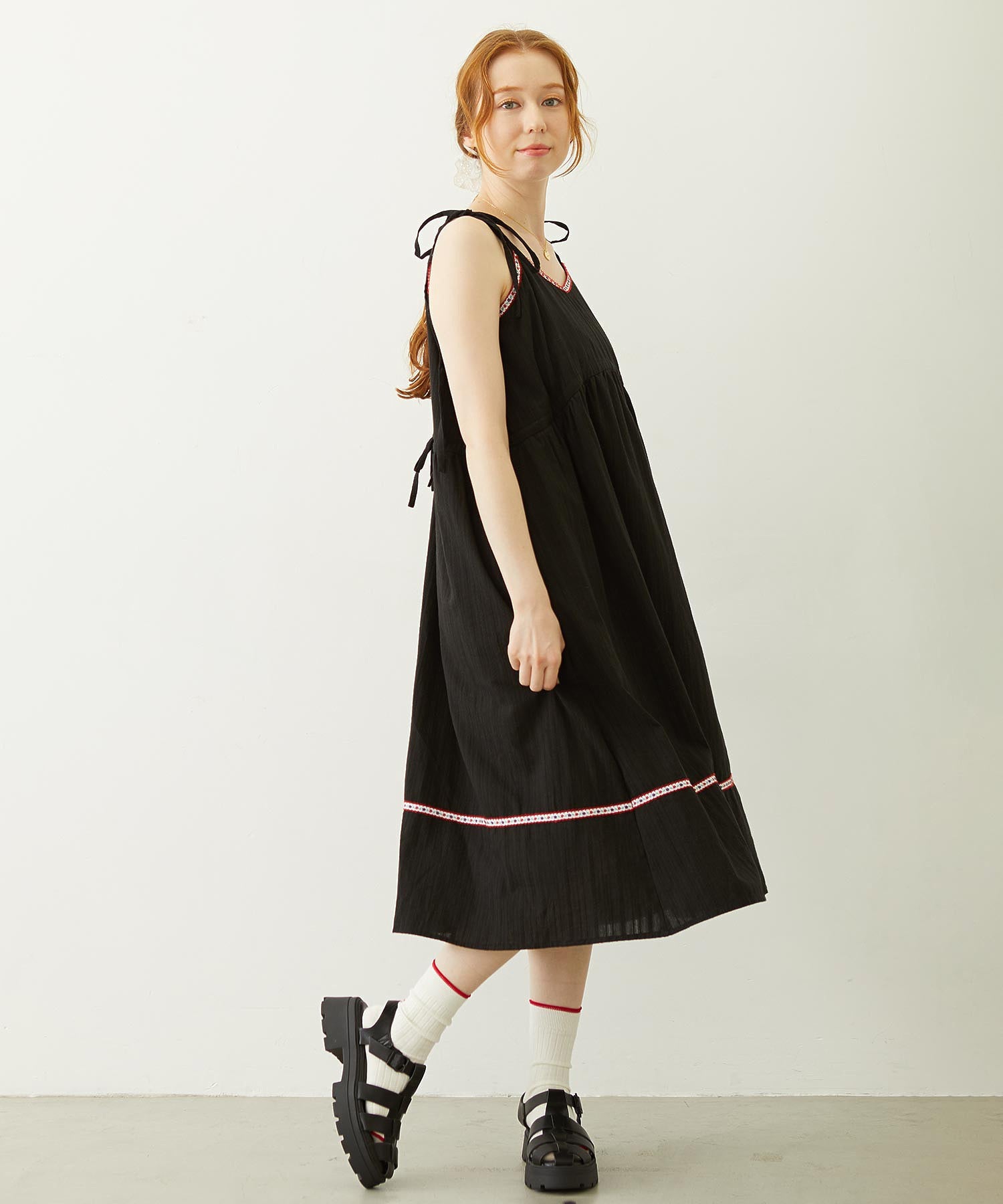 TYROLEAN TAPE CAMI DRESS