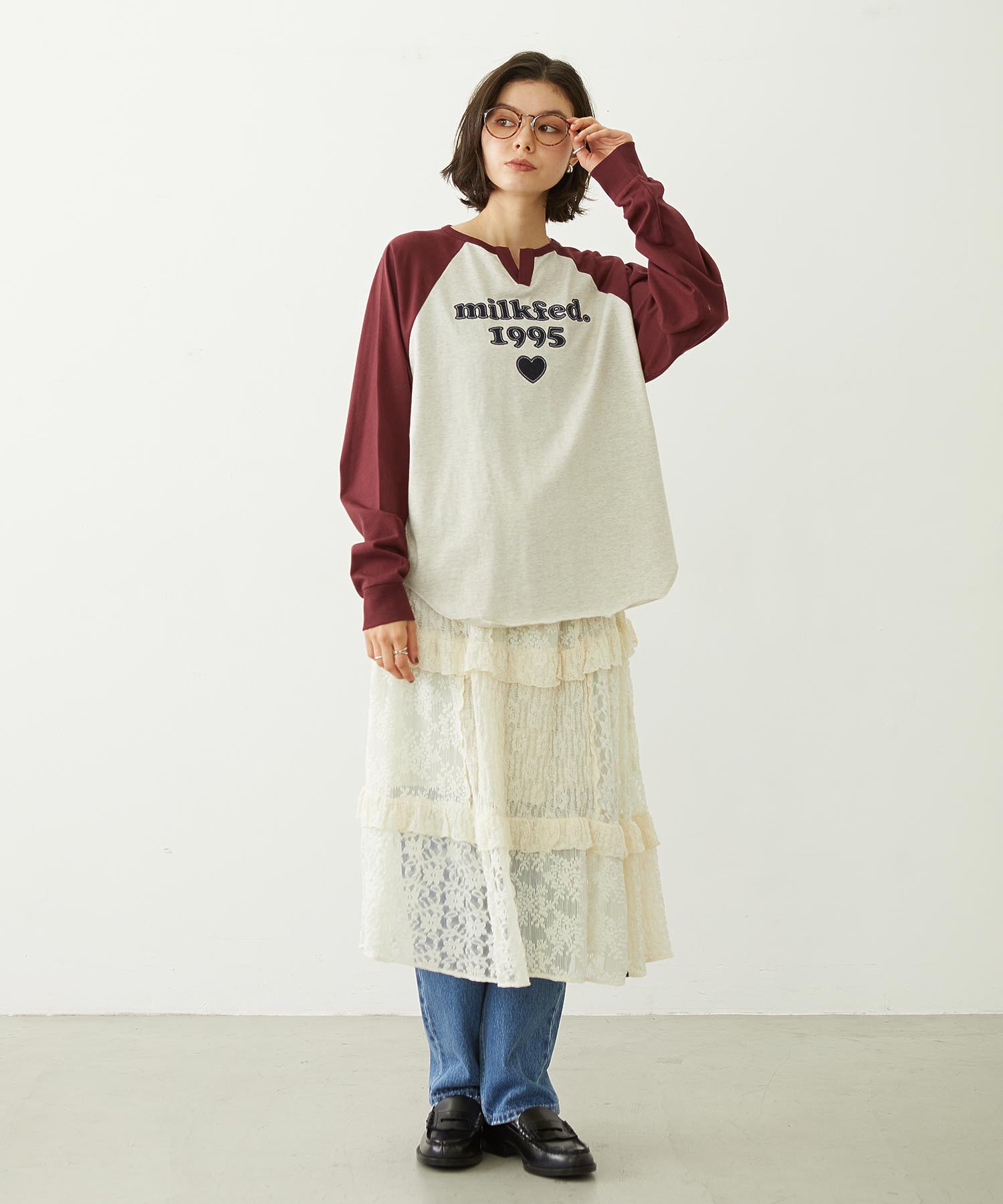 LACE FRILL DIRNDL SKIRT
