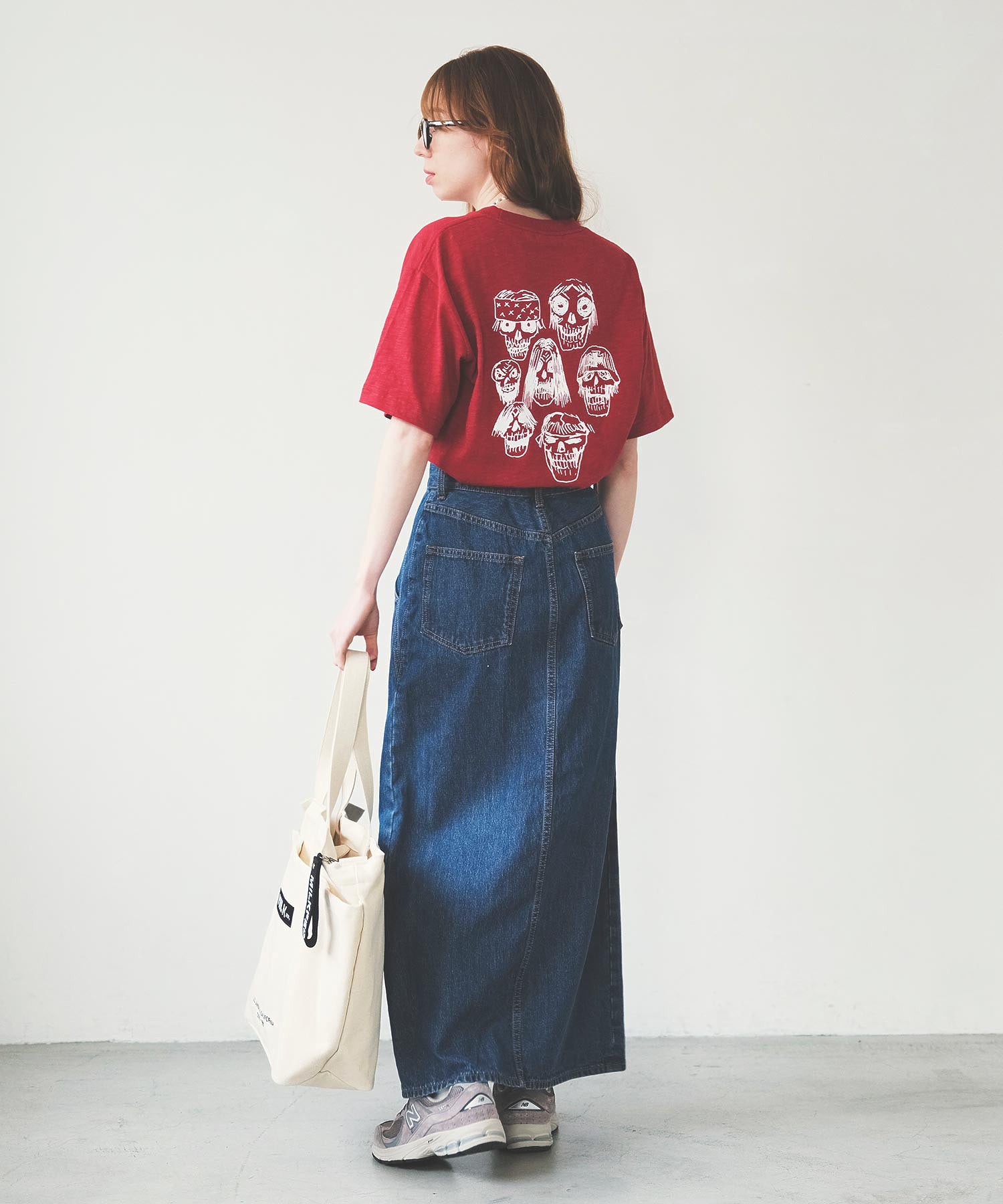 BAR AND UNDER LOGO BIG CANVAS BAG MILKFED.