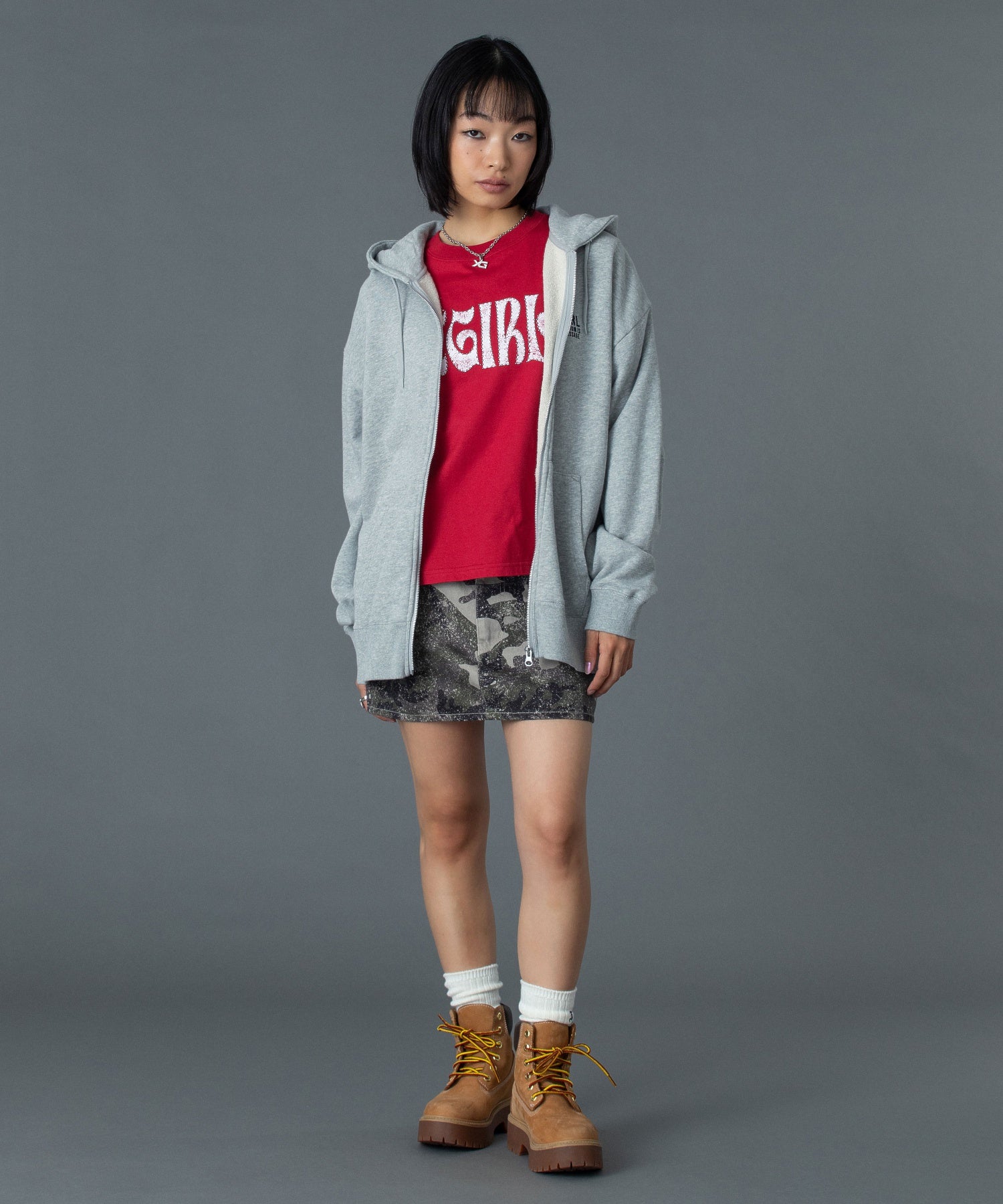 CIRCLE MESSAGE AND FACE ZIP UP SWEAT HOODIE