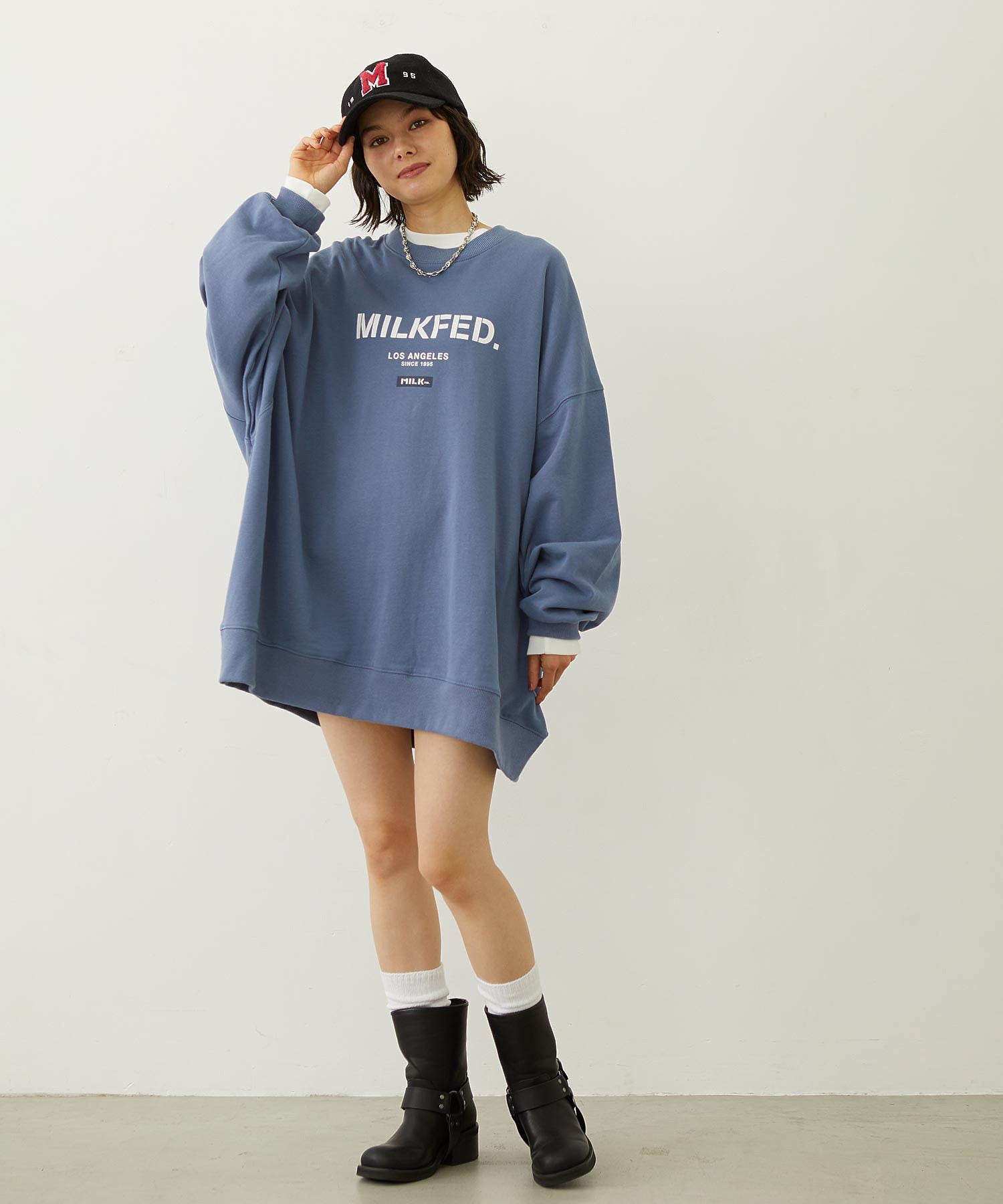 STENCIL AND BAR LOGO BIG SWEAT TOP