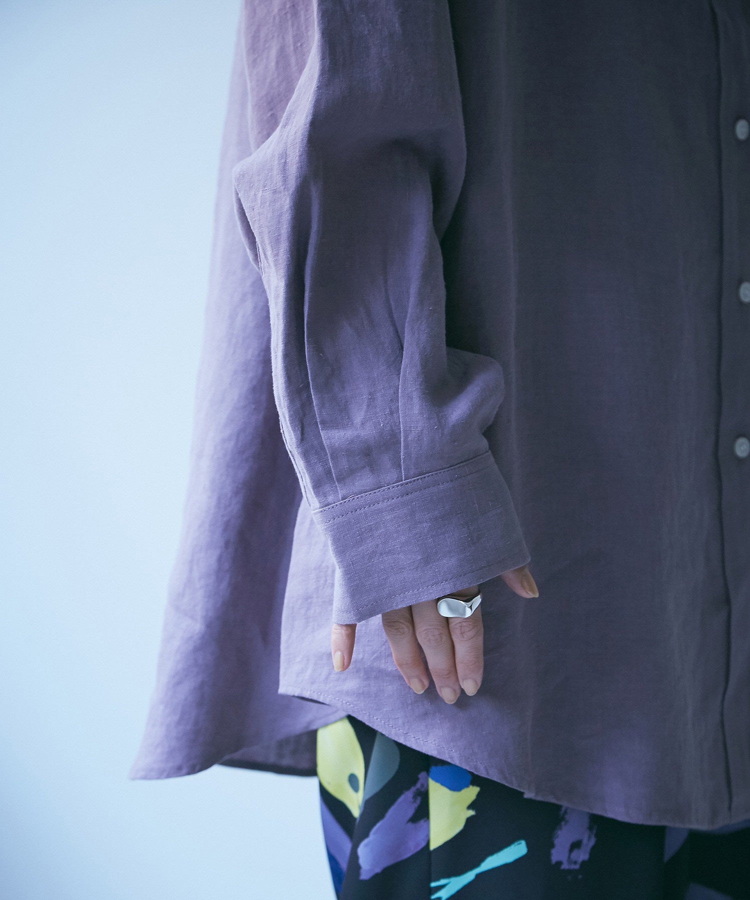 ボタンダウン ダブルネックシャツ