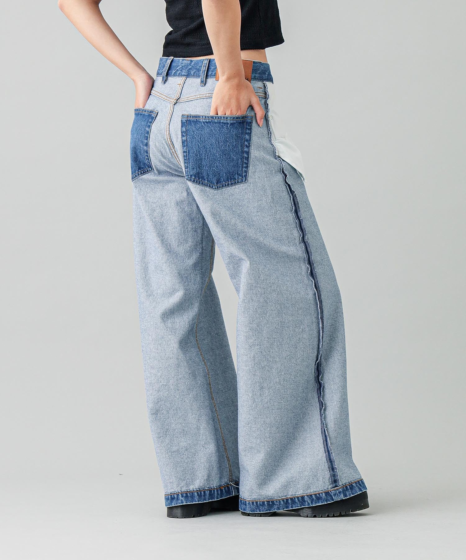 REVERSIBLE WIDE LEG PANTS