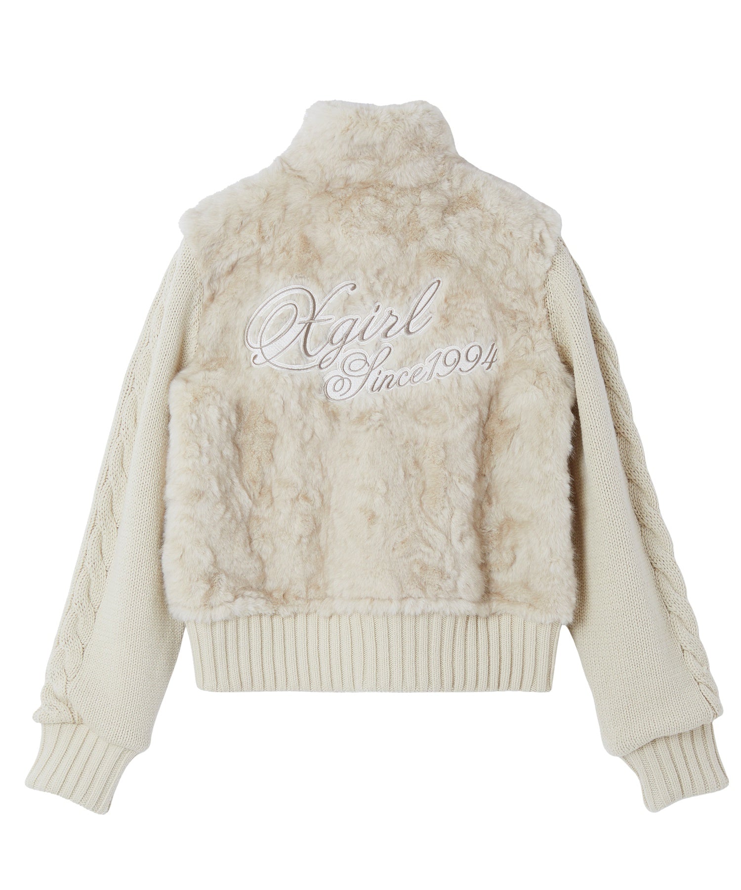 FAUX FUR AND KNIT JACKET