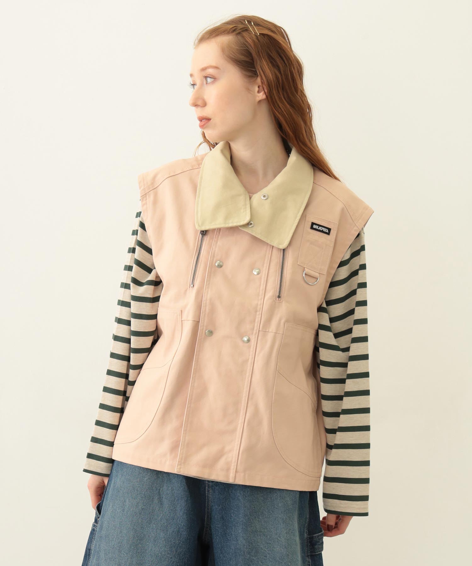 DEFORMED COLLAR DUCK VEST