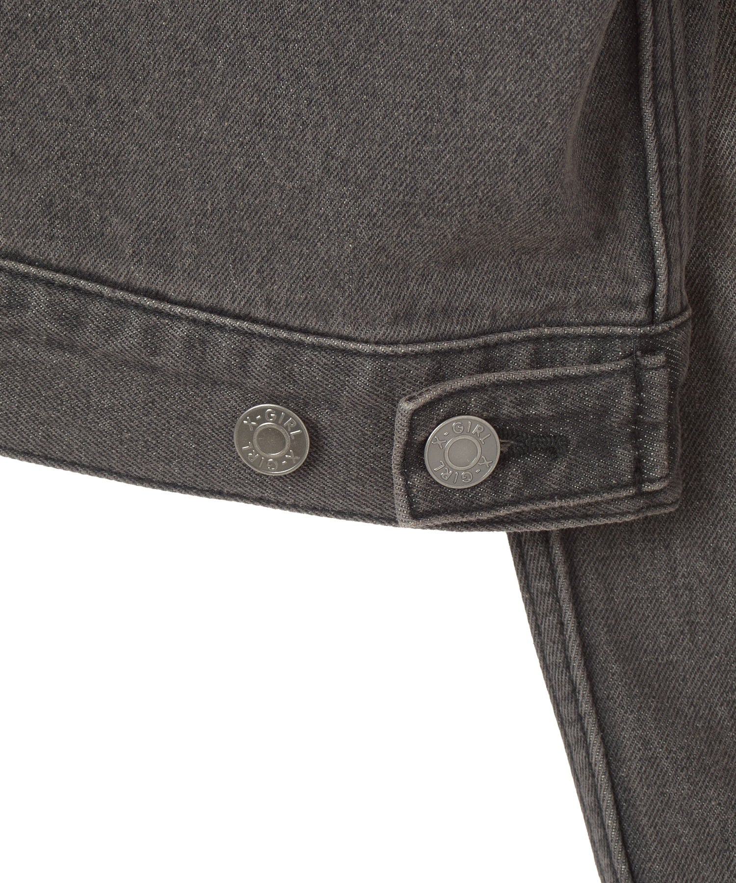 FADED FACE LABEL COMPACT DENIM JACKET