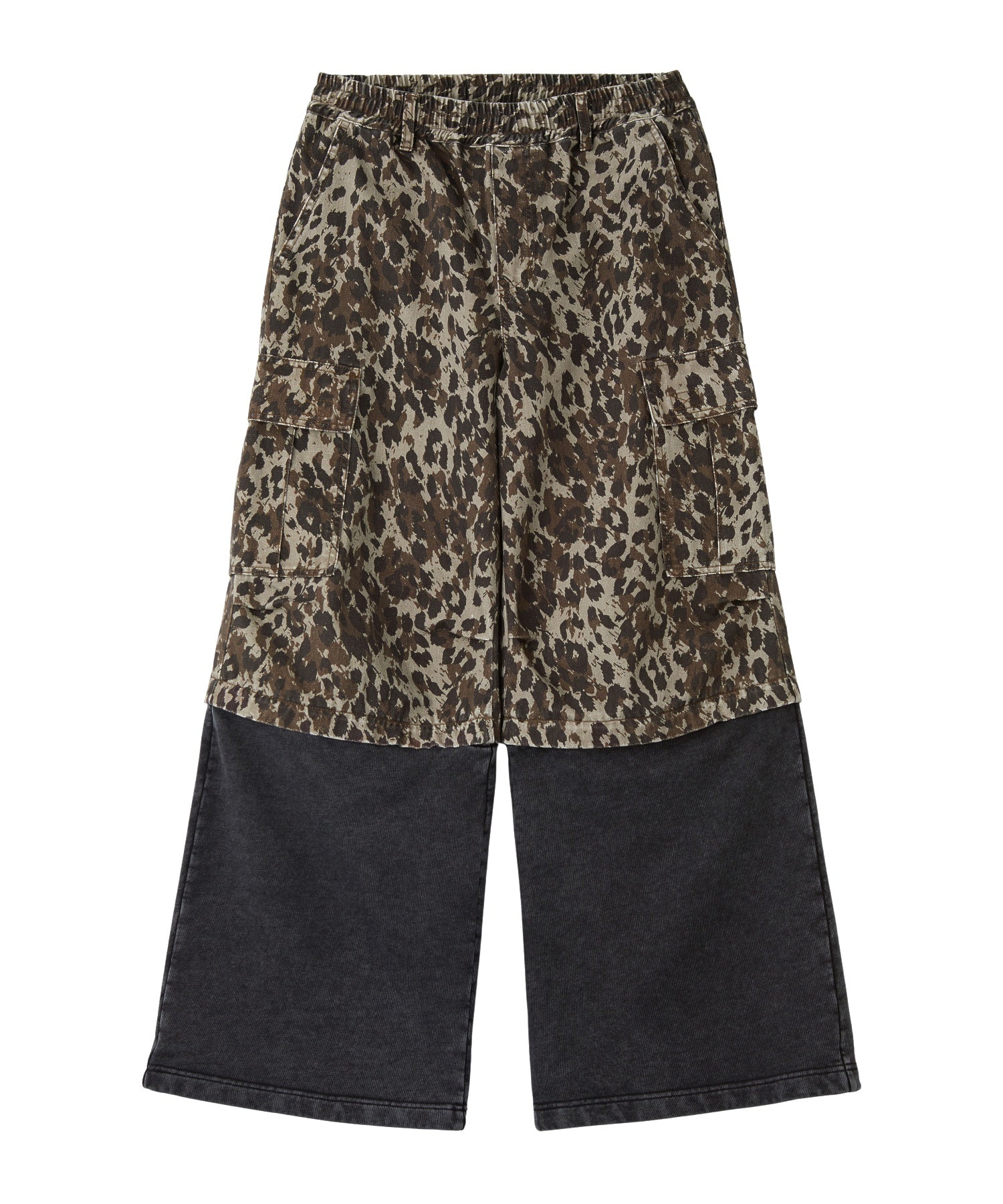 JERSEY MIX 2WAY WIDE LEG CARGO PANTS