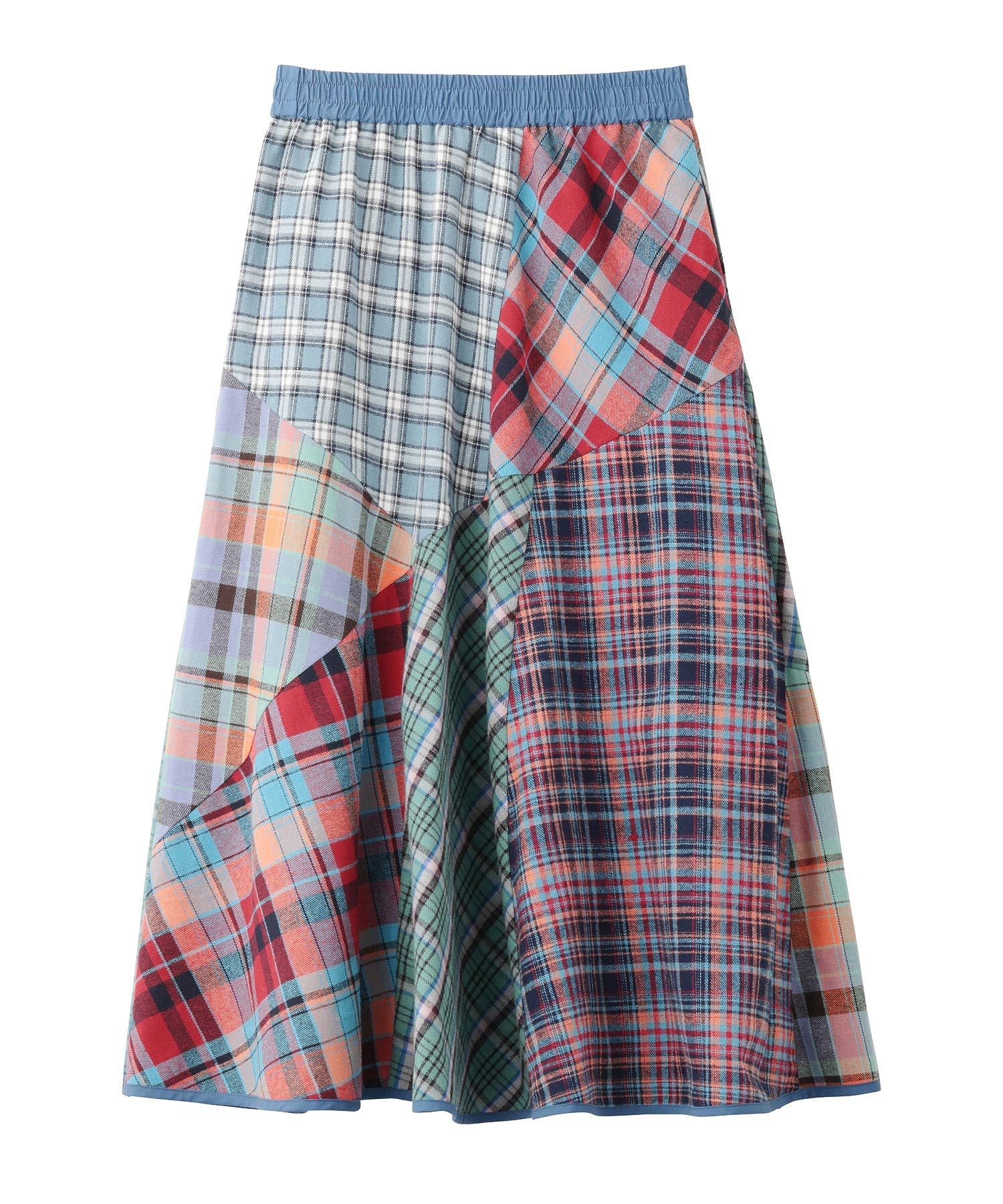 PLAID PATCHWORK SKIRT MILKFED.