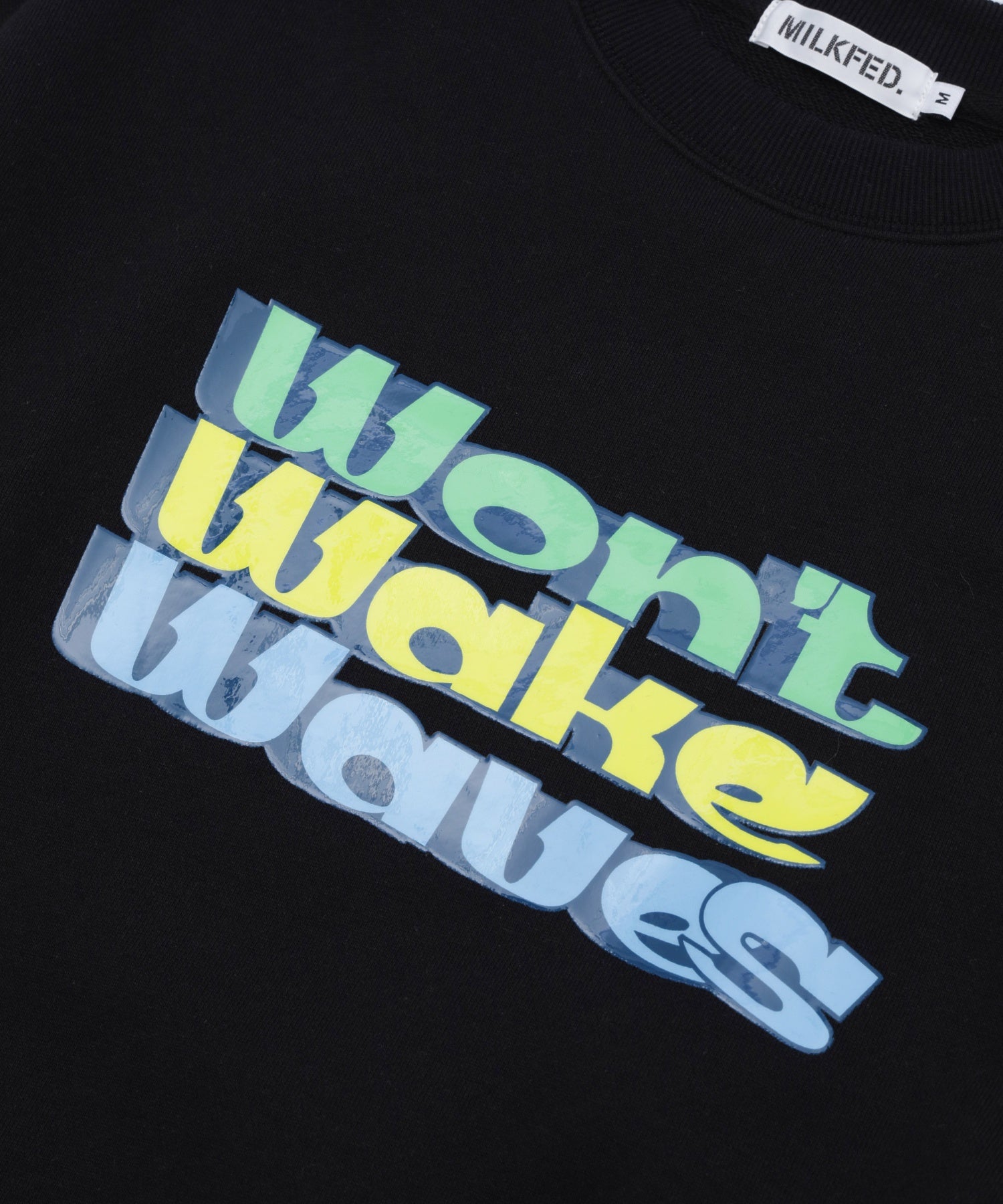THREE-TIERED LOGO CLEAR PRINT SHORT CREW SWEAT