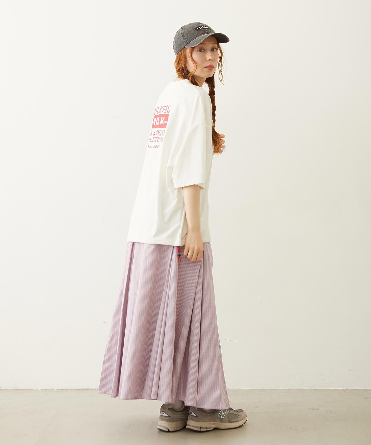 PLAID PATTERN LONG SKIRT