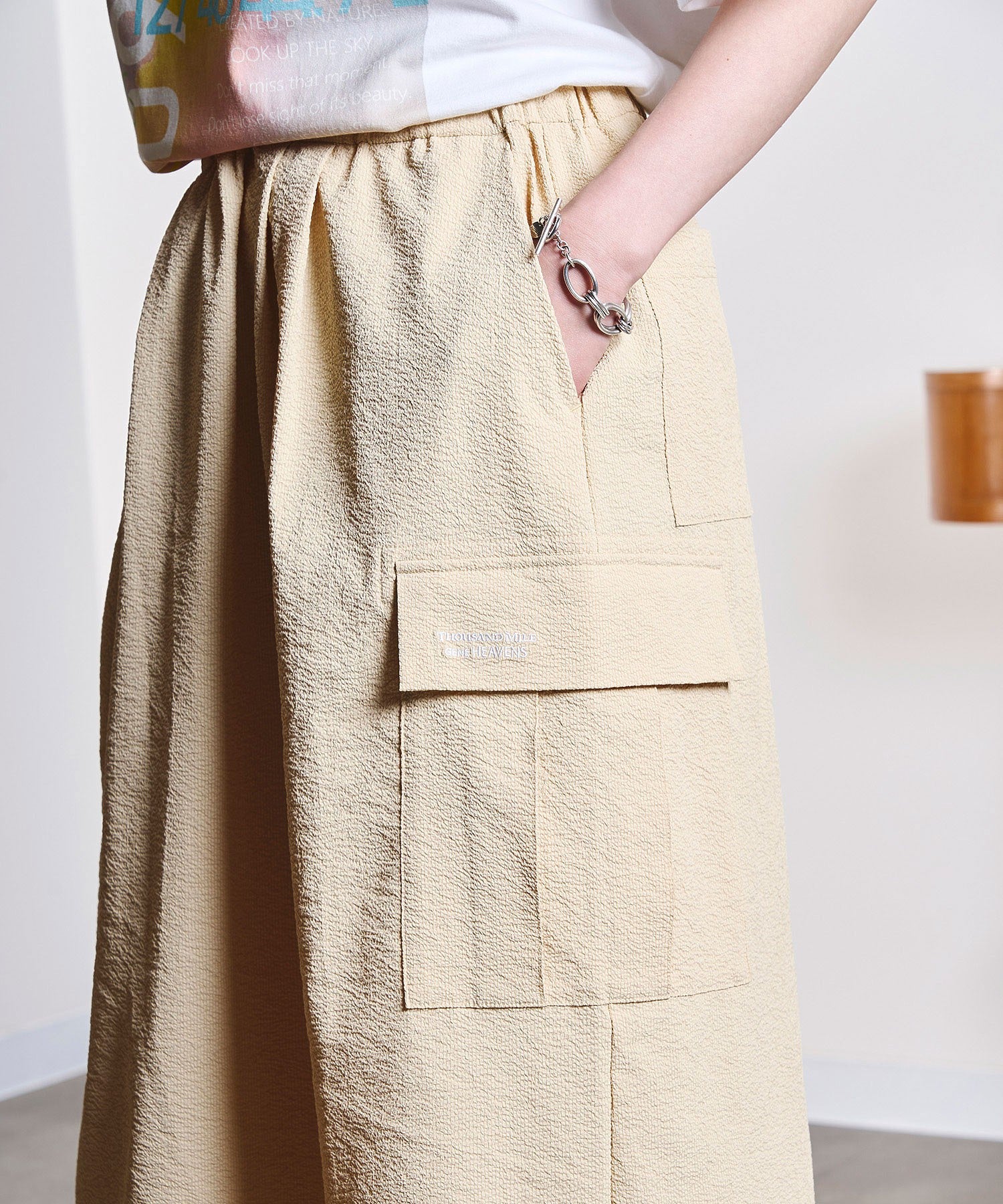 GENE HEAVENS x THOUSAND MILE/CARGO POCKET MAXI SKIRT