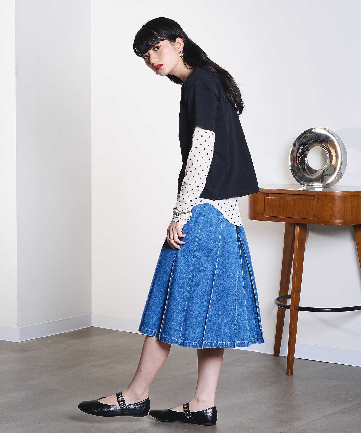 【ROSE BUD別注】MARY QUANT/BACK APPLIQUE T-SHIRT