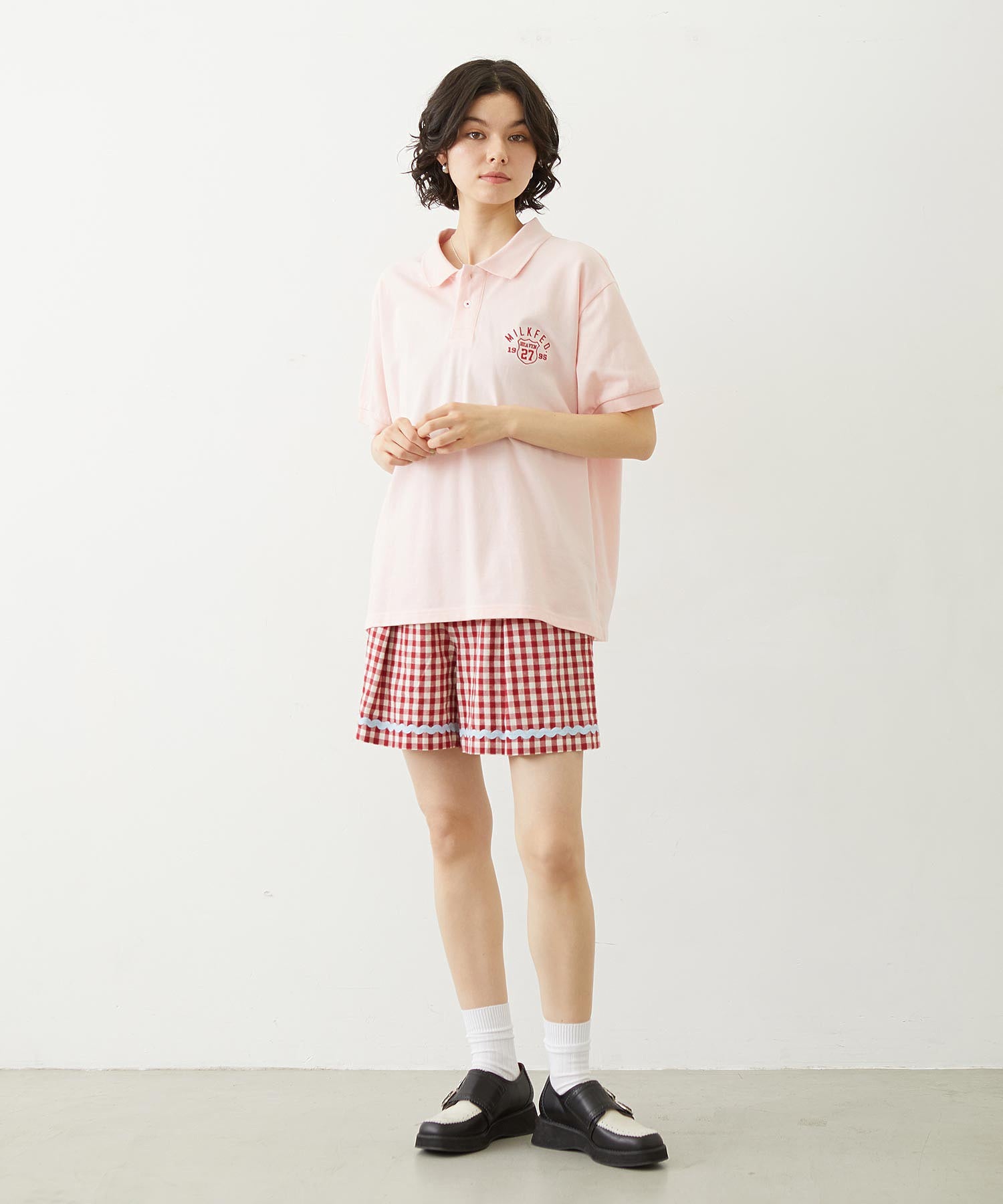 TRIMMED GINGHAM CHECK SHORTS