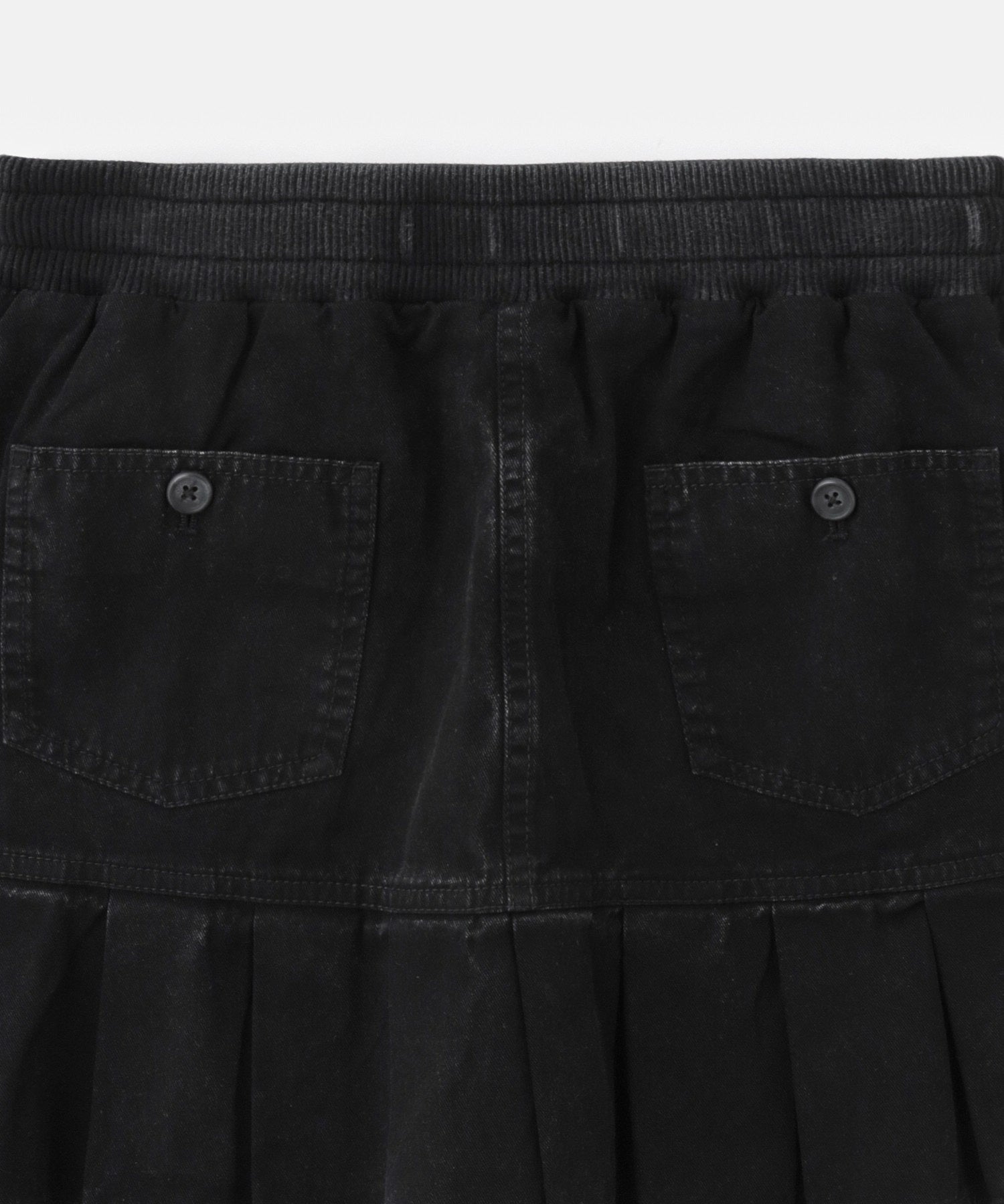 WAIST RIB PLEATED MINI SKIRT