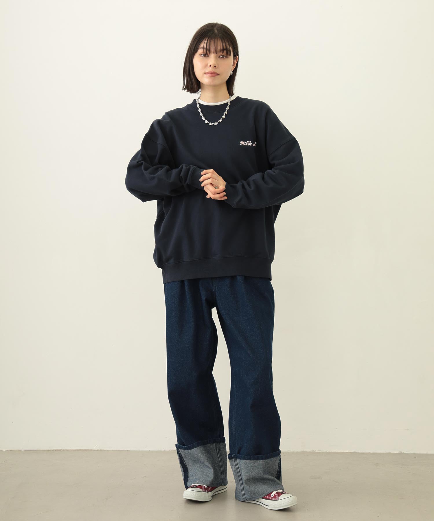 ICING LOGO WIDE CREW SWEAT TOP