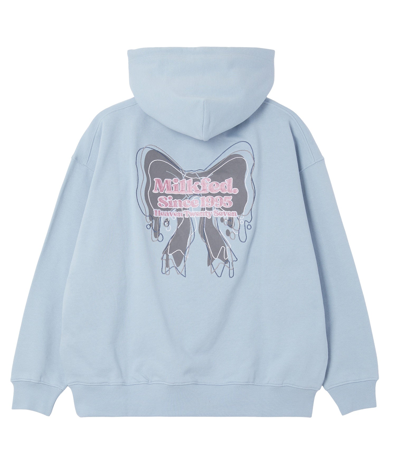 RIBBON EMBROIDERY SWEAT HOODIE