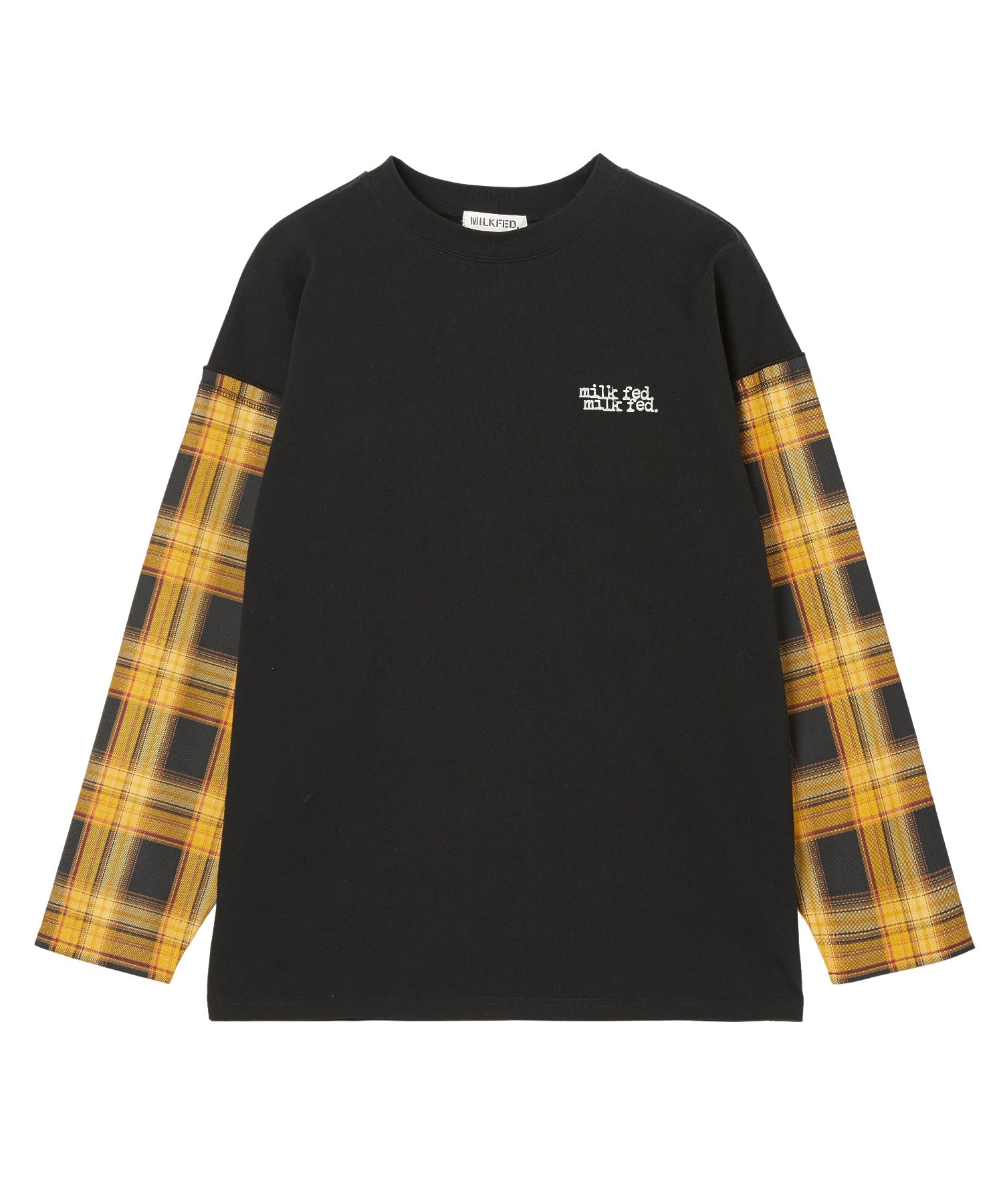 PLAID SLEEVES L/S TOP