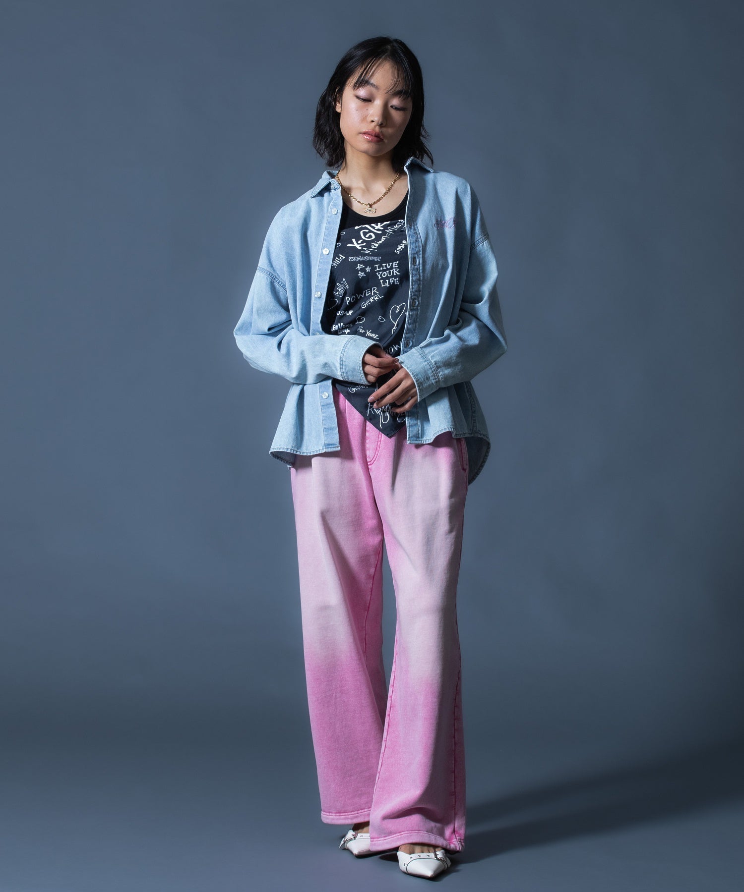 FACE LABEL WASHED SWEATPANTS