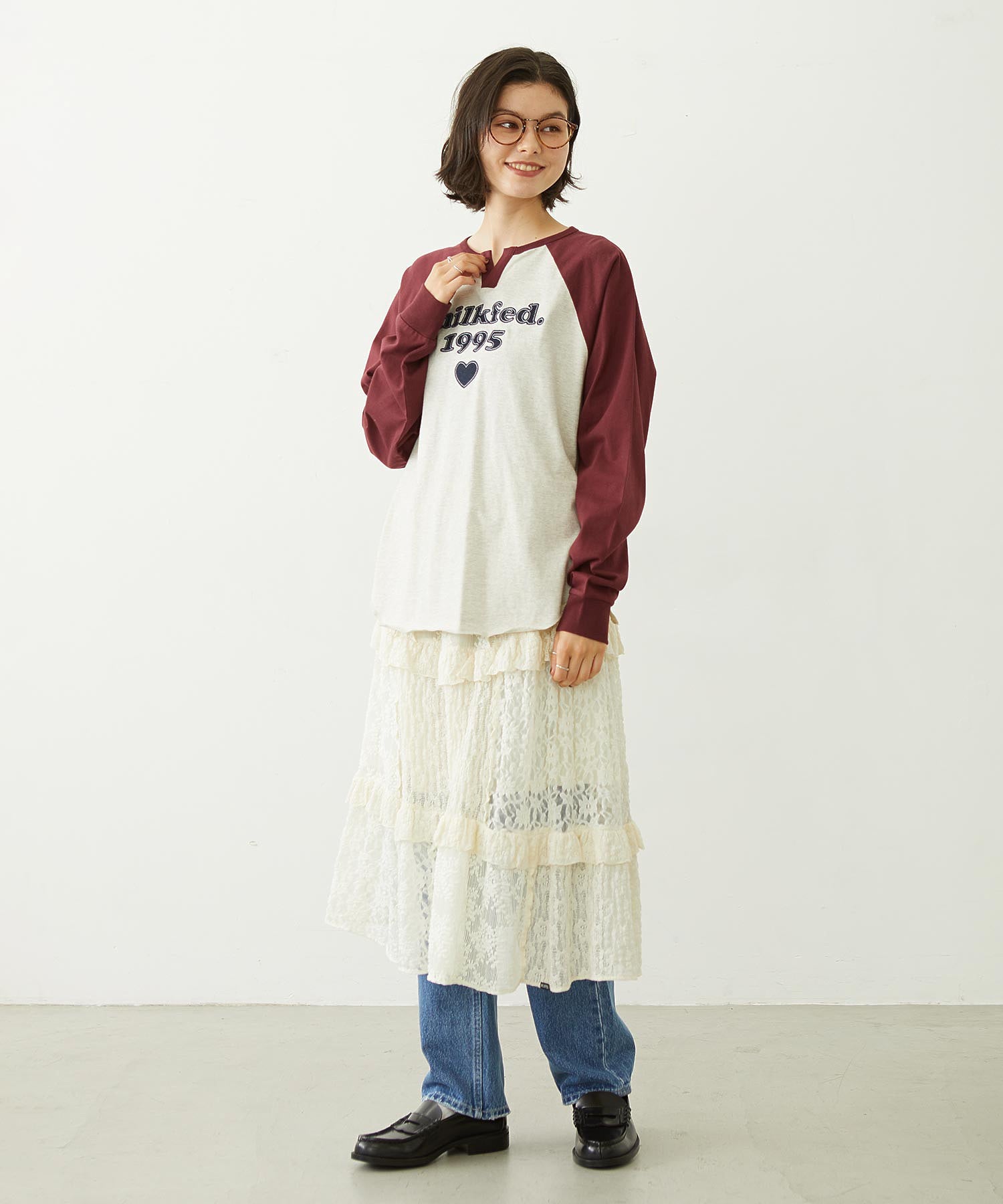 LACE FRILL DIRNDL SKIRT