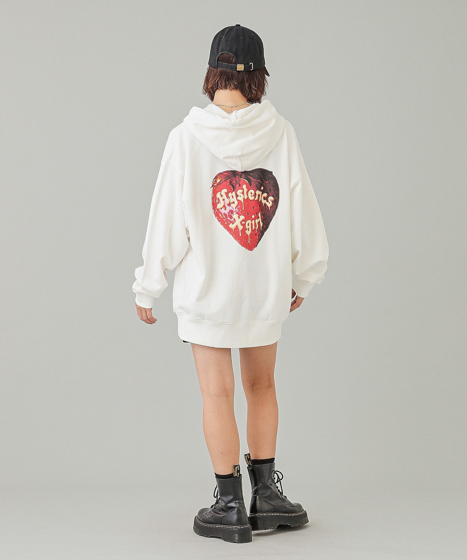 X-girl x HYSTERIC GLAMOUR SCULL AND BERRY HOODIE