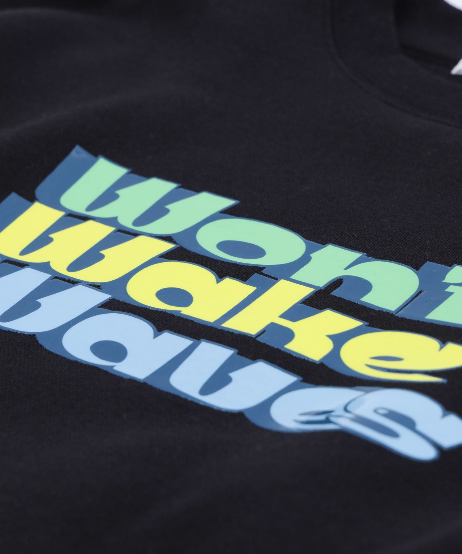 THREE-TIERED LOGO CLEAR PRINT SHORT CREW SWEAT