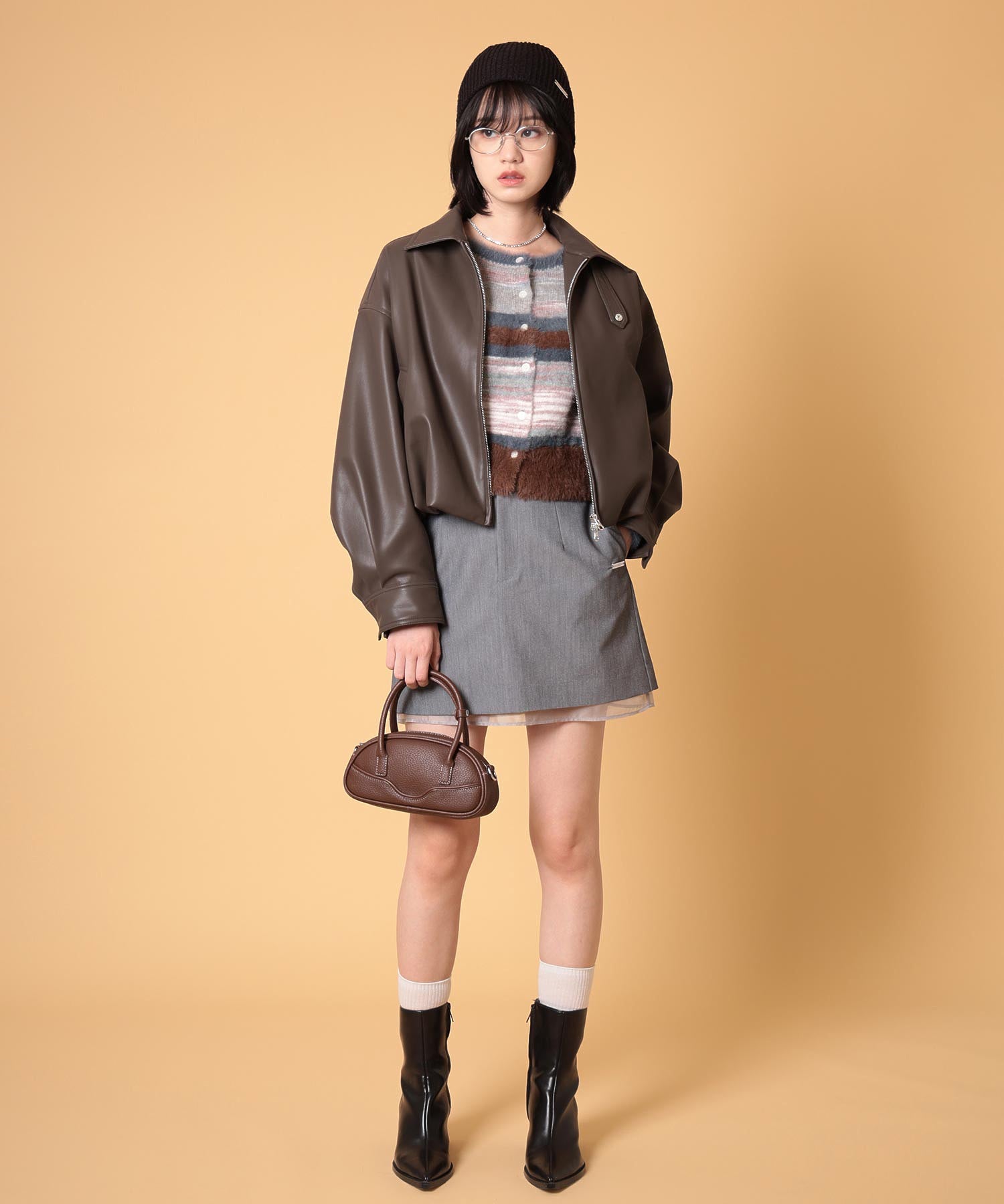 マルチボーダーシャギーカーディガン