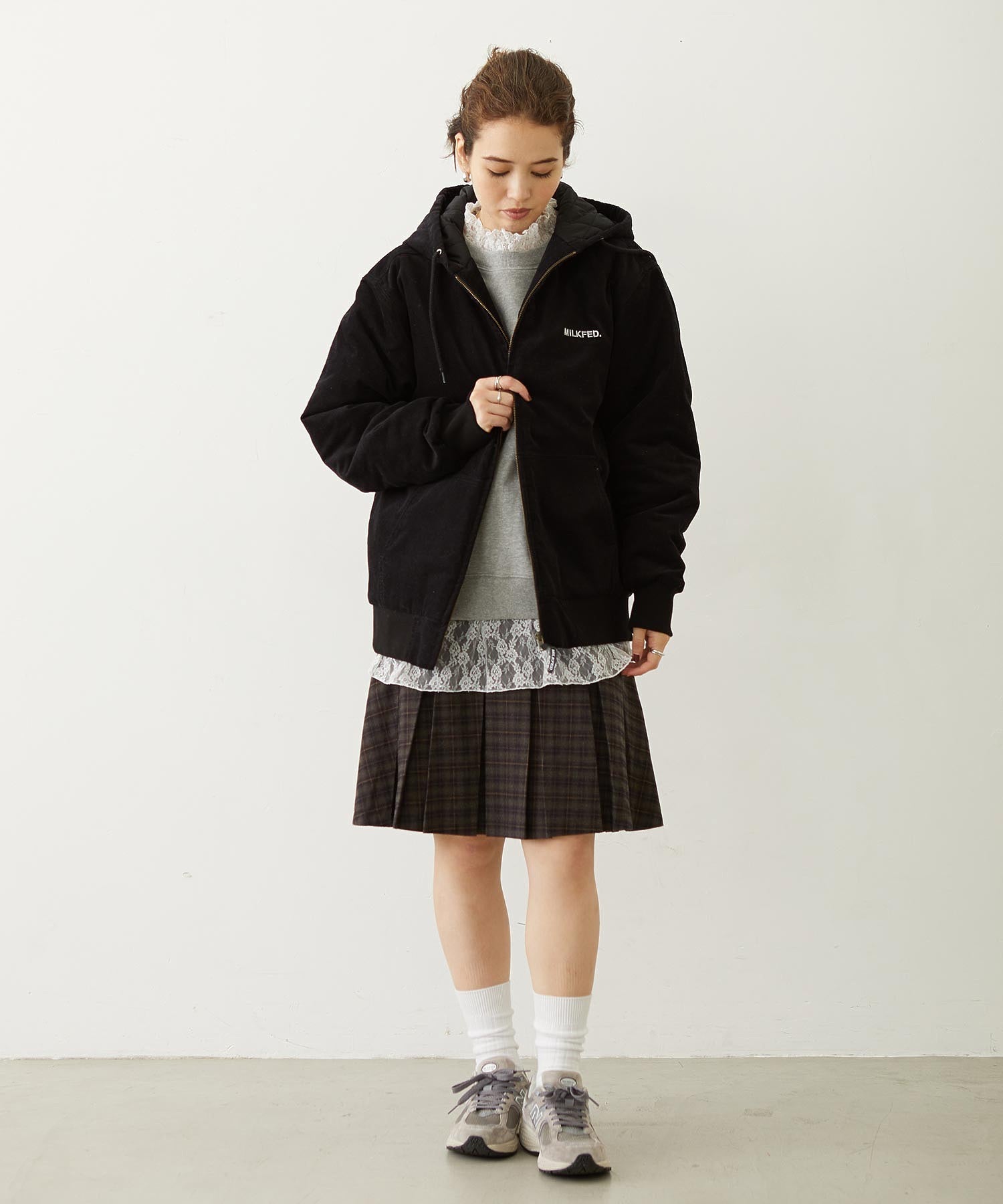 LOGO EMBROIDERED CORDUROY HOODED JACKET