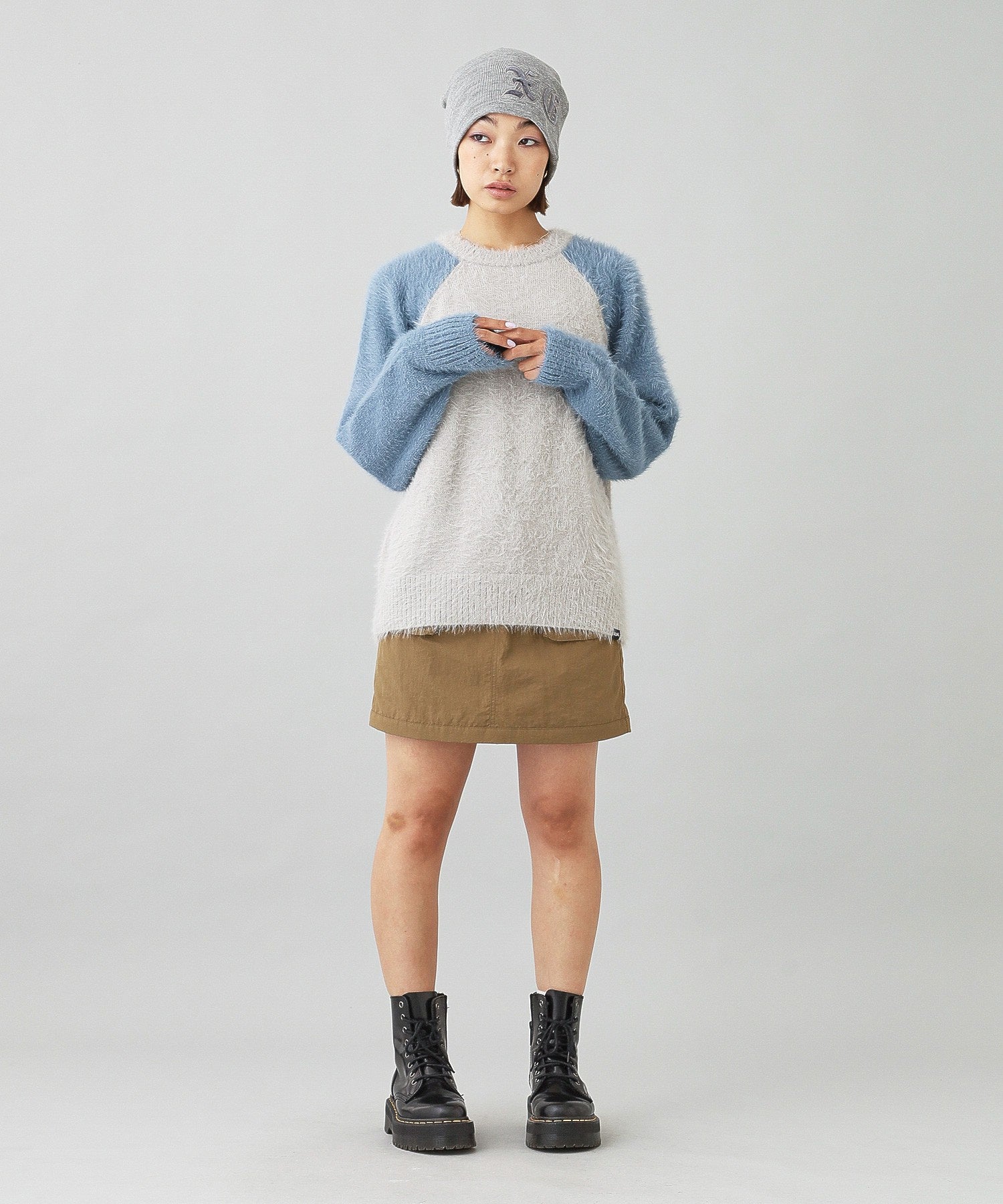 SHAGGY KNIT RAGLAN SLEEVE TOP